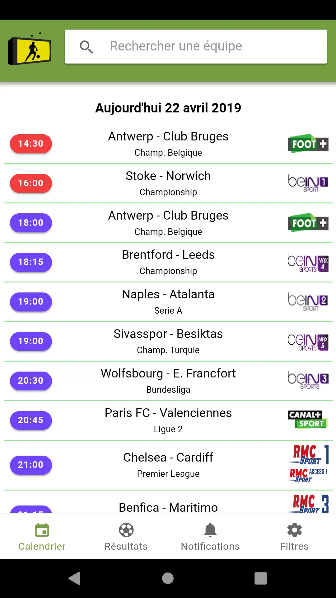 FootToWatch programme TV Foot | Indus Appstore | Screenshot