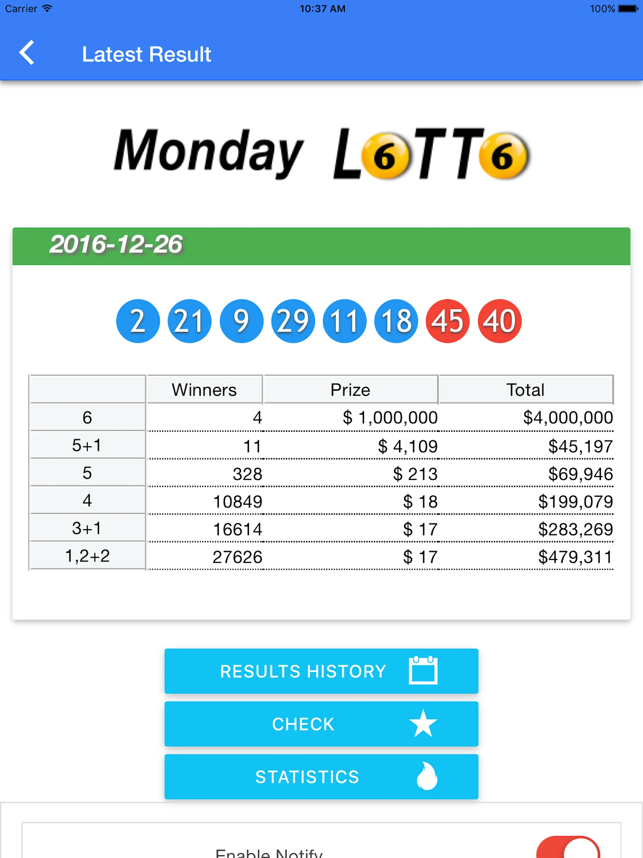 Australia Lotto Result check | Indus Appstore | Screenshot