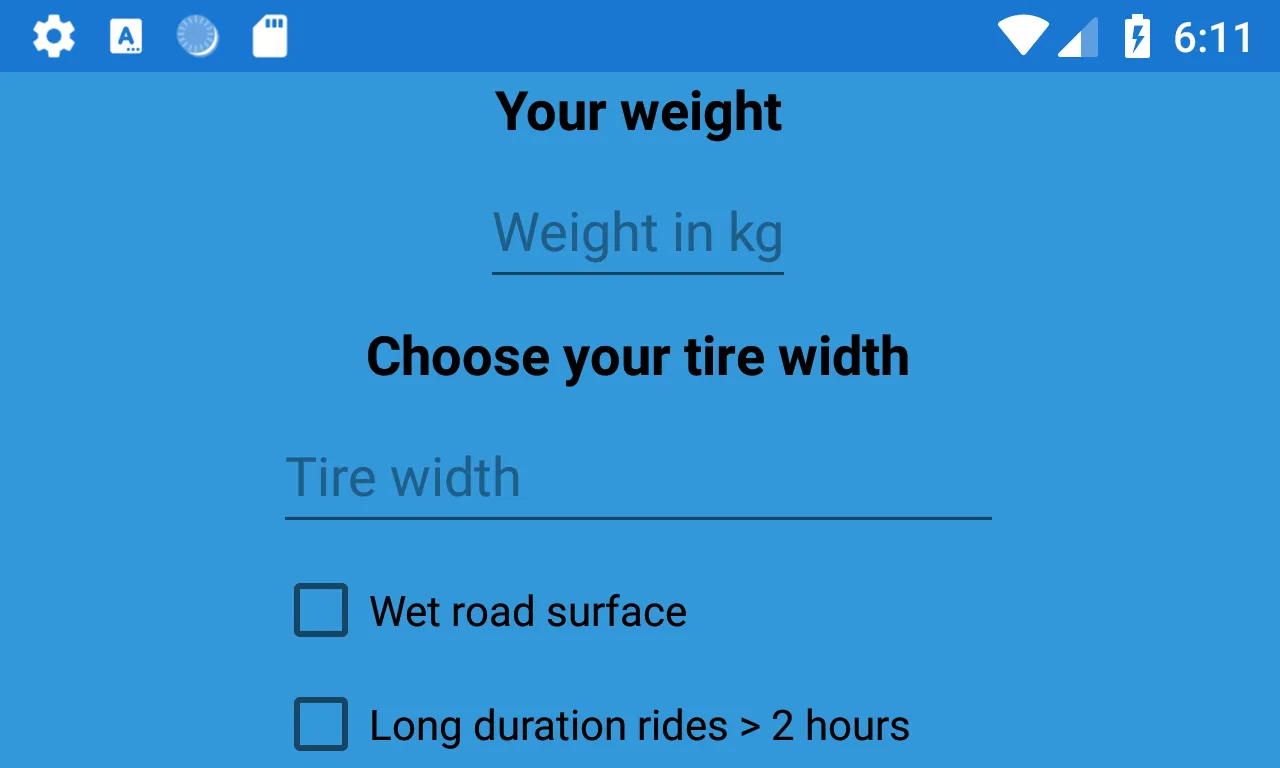 Bike tire pressure calculator | Indus Appstore | Screenshot