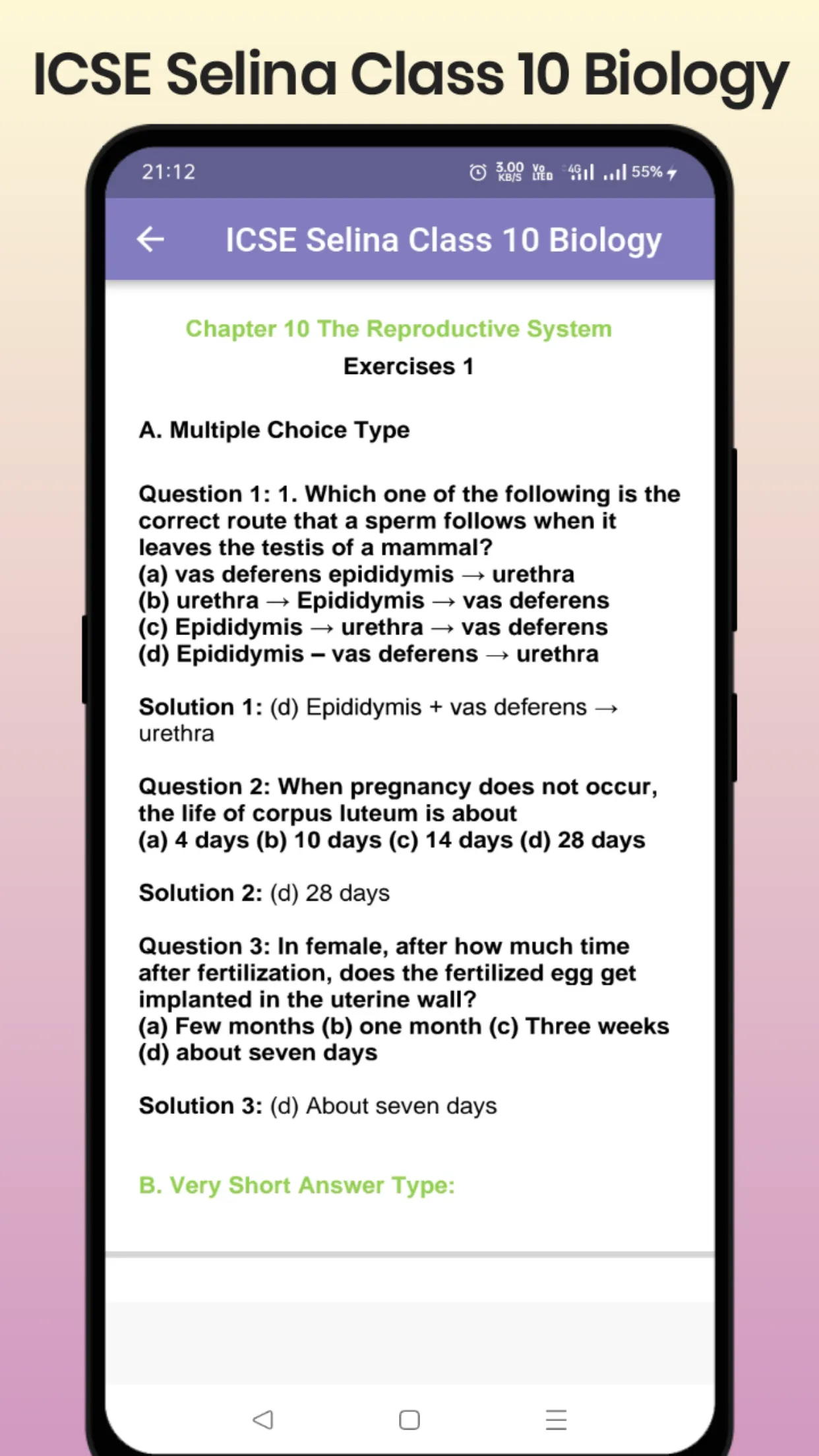 ICSE Selina Class 10 Biology | Indus Appstore | Screenshot