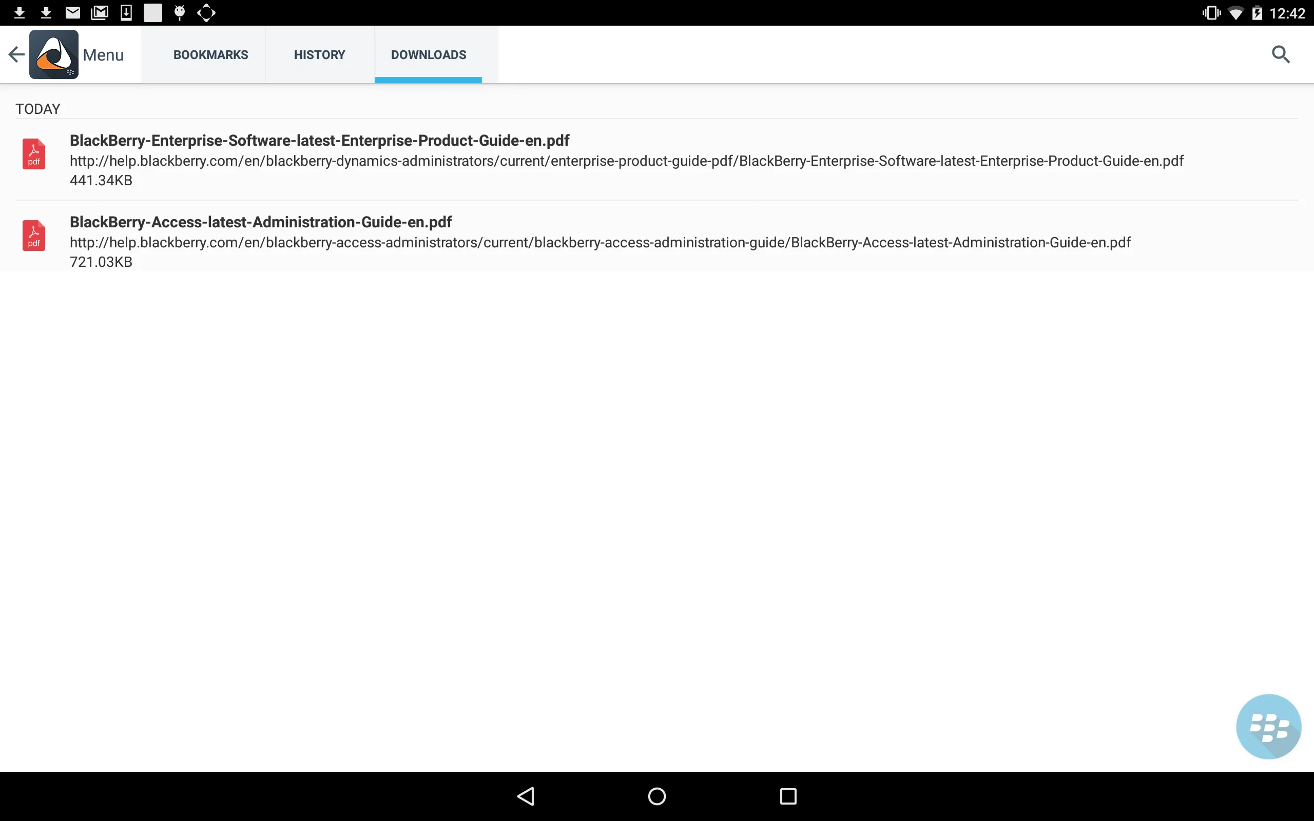 BlackBerry Access | Indus Appstore | Screenshot