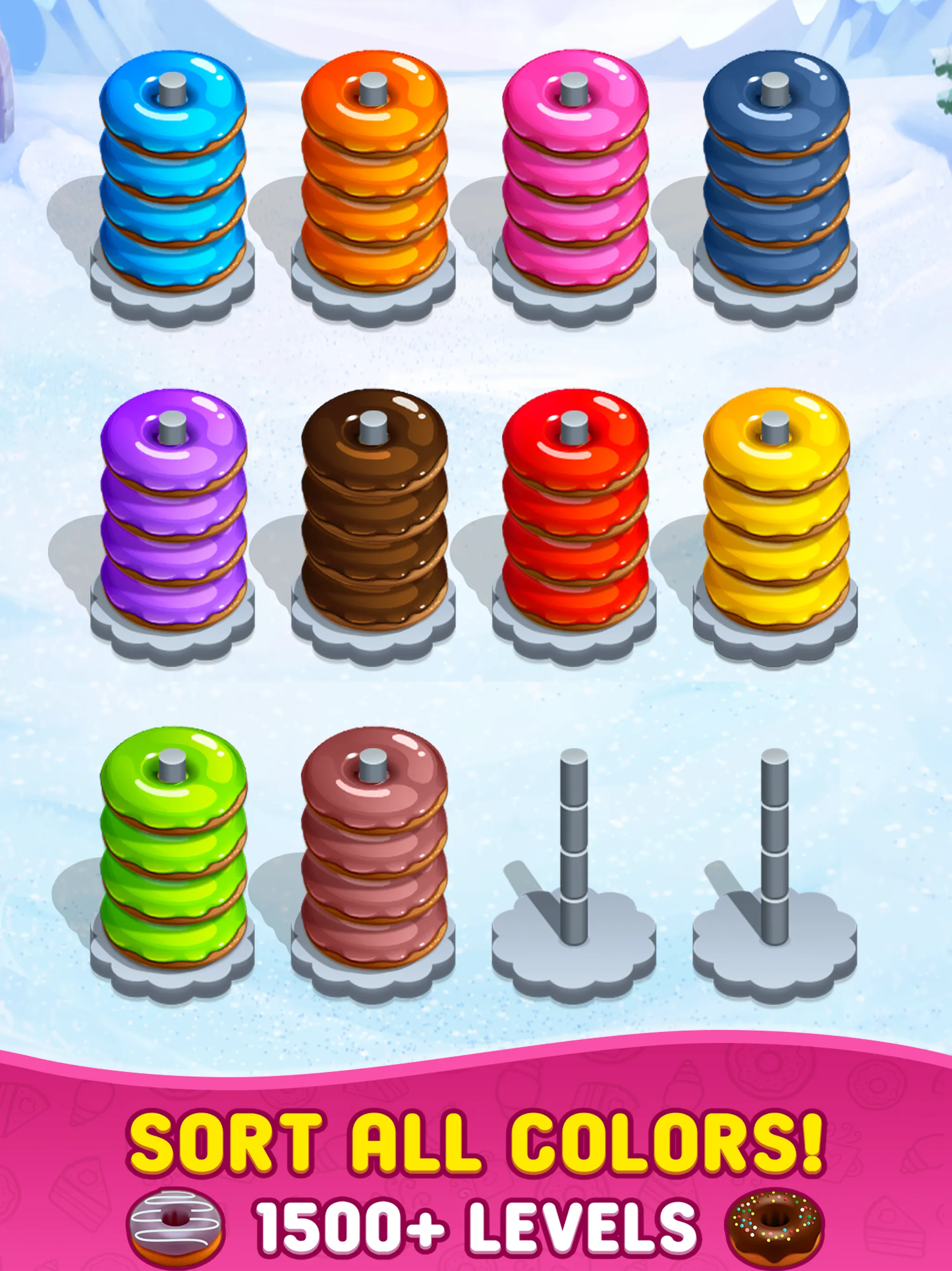 Donut Hoop Stack 3d Color Sort | Indus Appstore | Screenshot