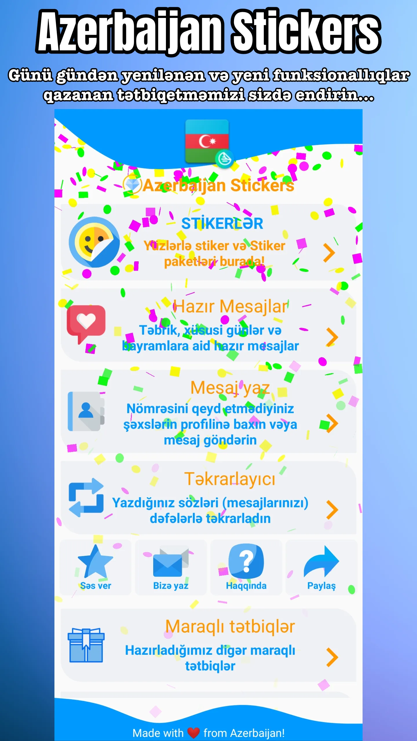 Azerbaijan Stickers | Indus Appstore | Screenshot