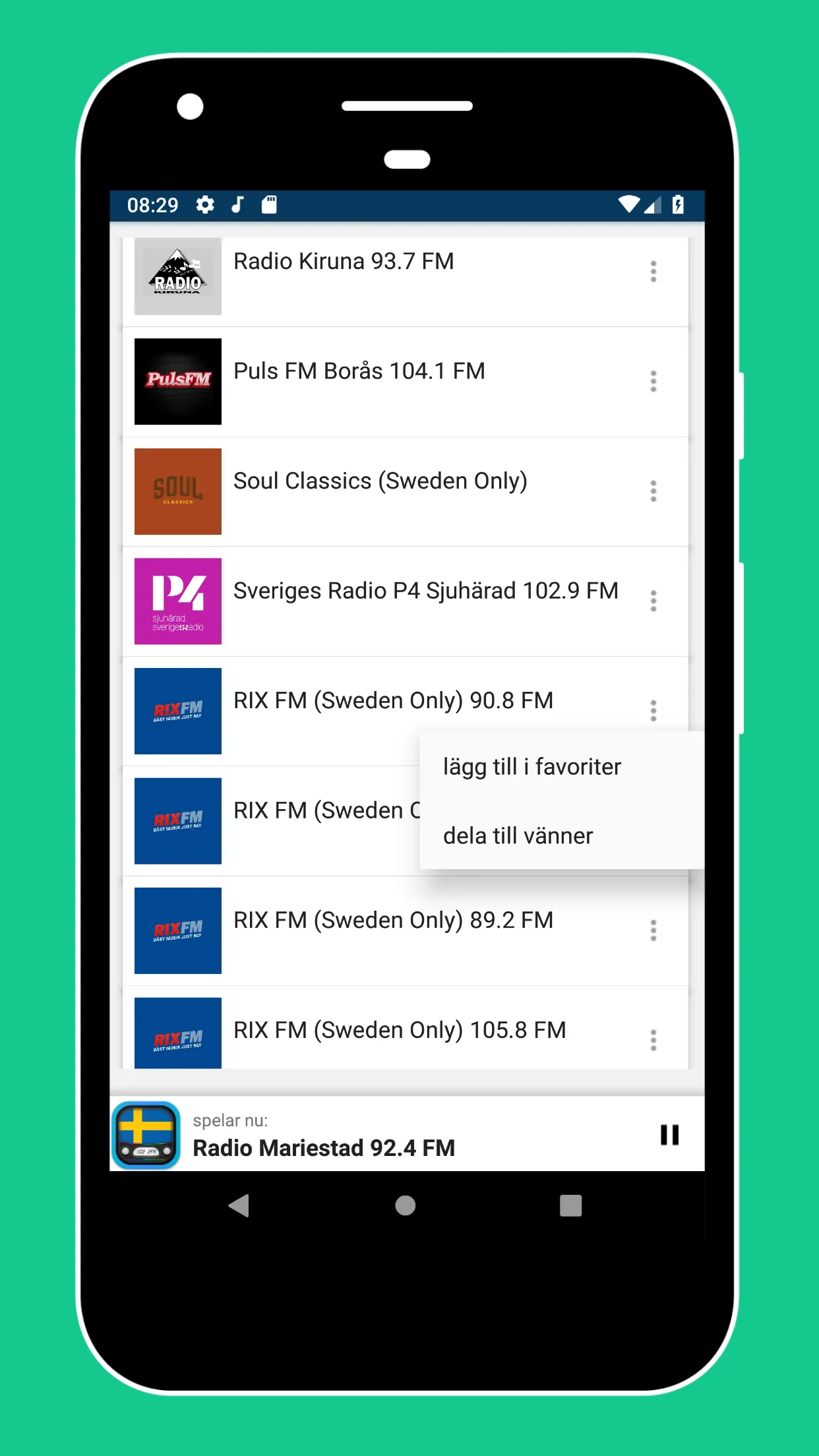 Radio Sweden + Radio Sweden FM | Indus Appstore | Screenshot