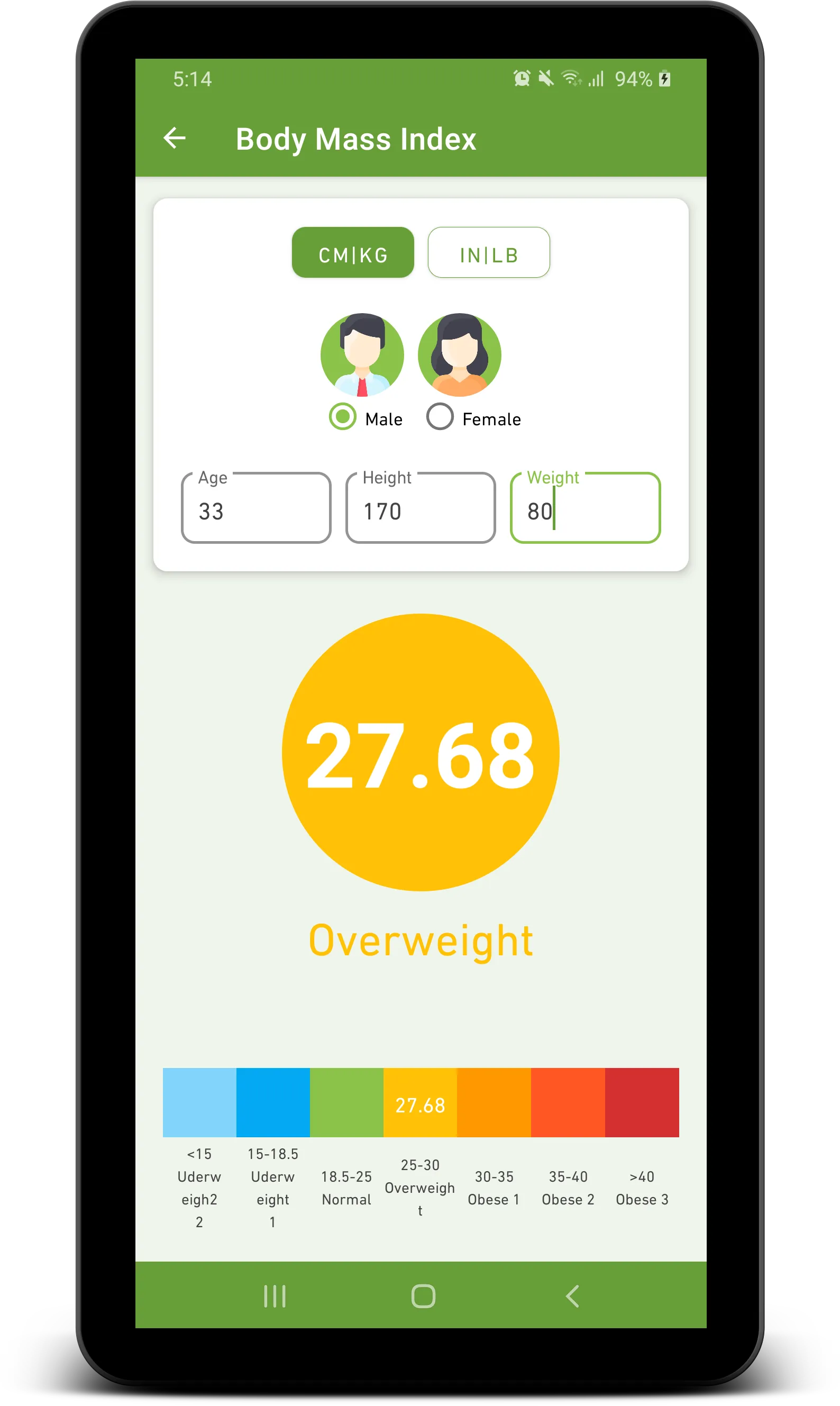 Ideal Weight Calculators | Indus Appstore | Screenshot