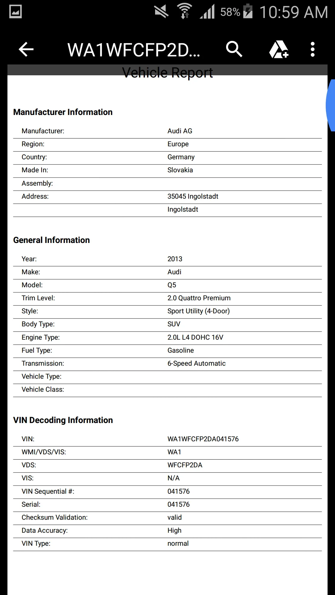 VIN Decoder | Indus Appstore | Screenshot