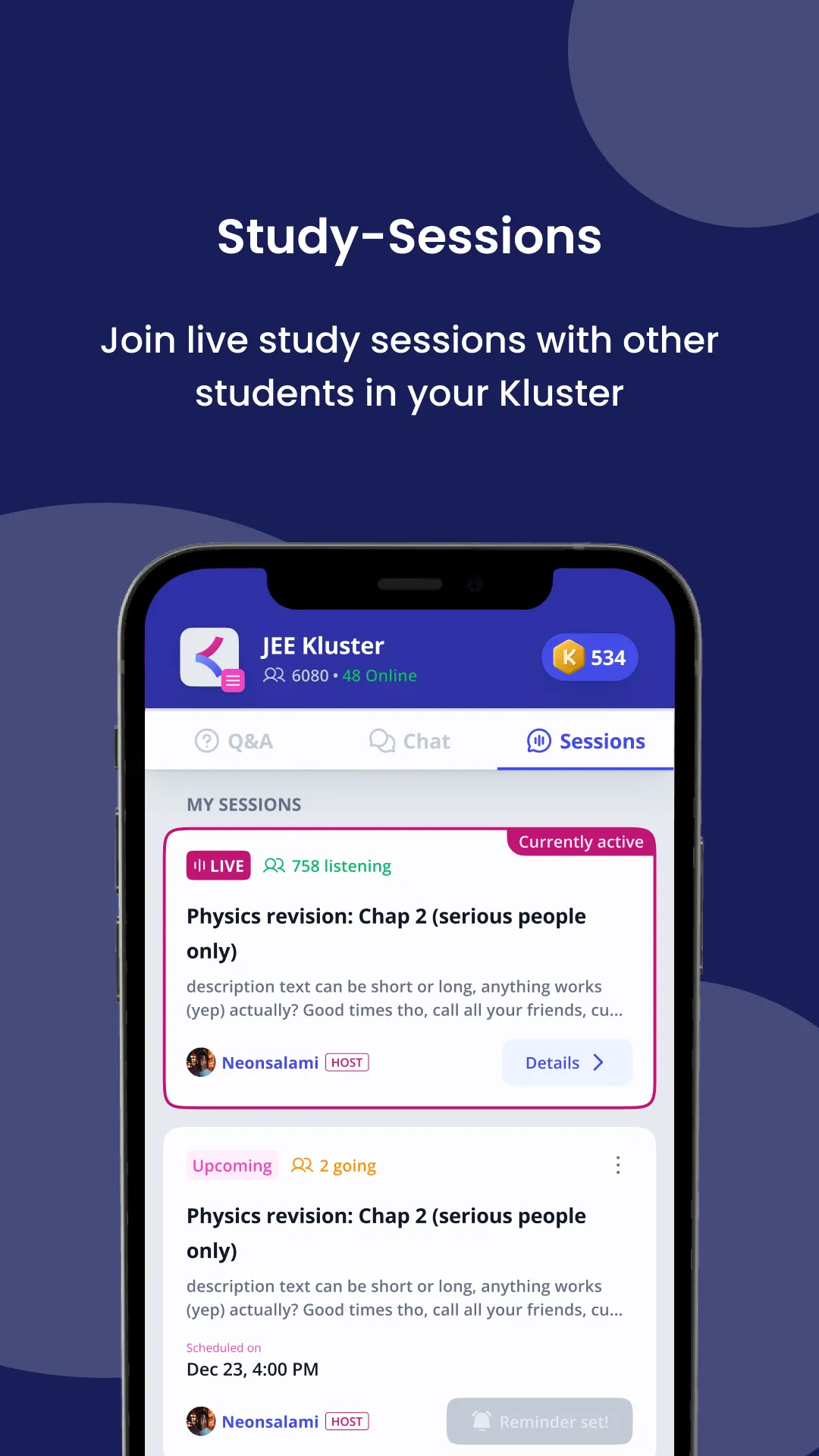 Kluster: Study Communities | Indus Appstore | Screenshot