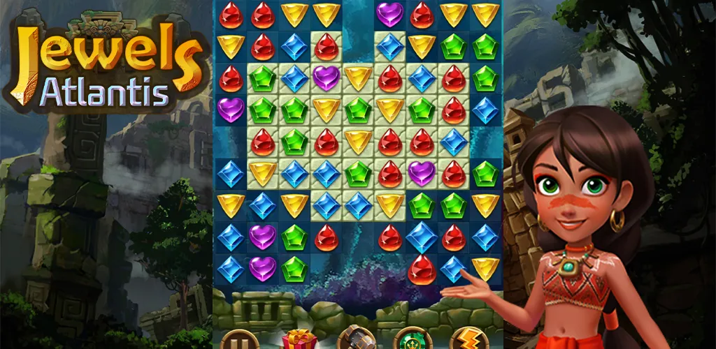 Jewels Atlantis: Puzzle game | Indus Appstore | Screenshot