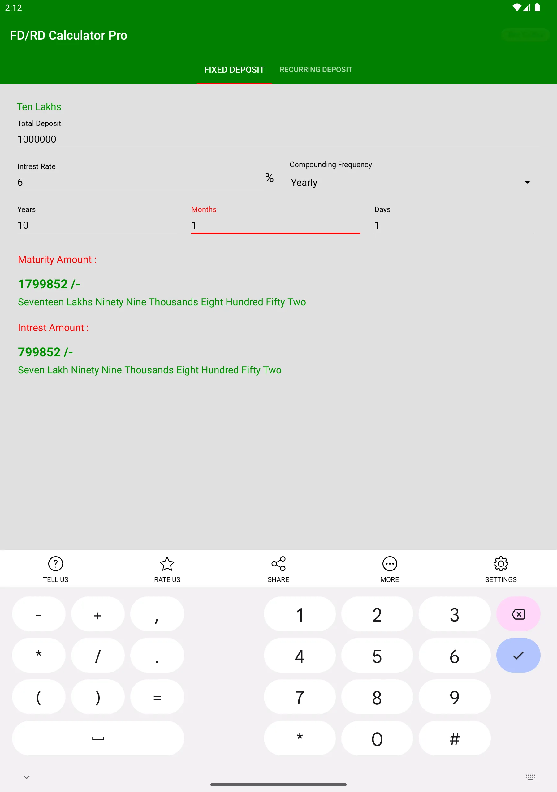 FD RD Calculator 2024 | Indus Appstore | Screenshot