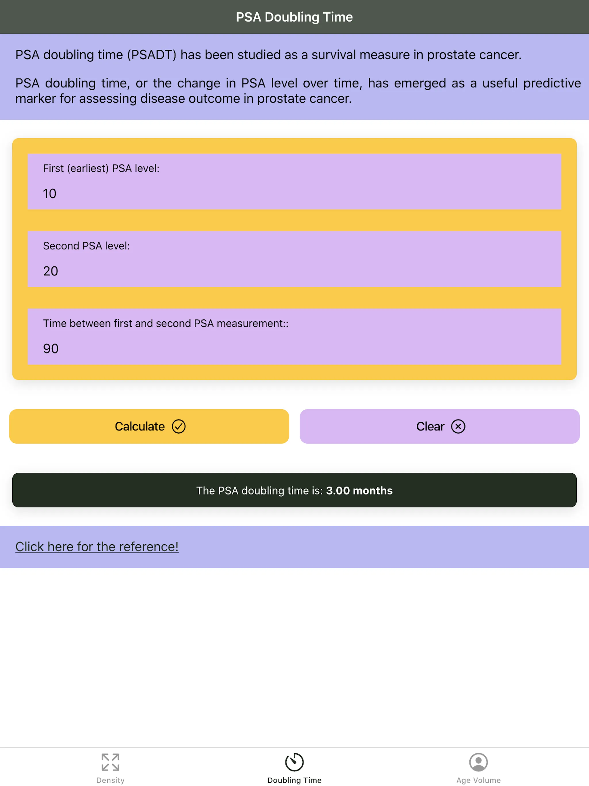 Urology PSA Calculator Pro | Indus Appstore | Screenshot