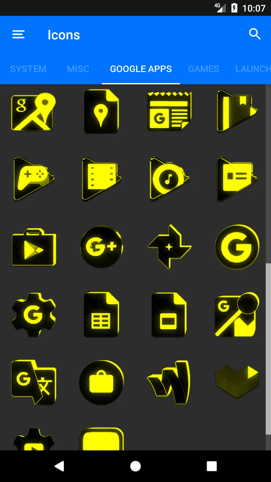 Flat Black and Yellow IconPack | Indus Appstore | Screenshot