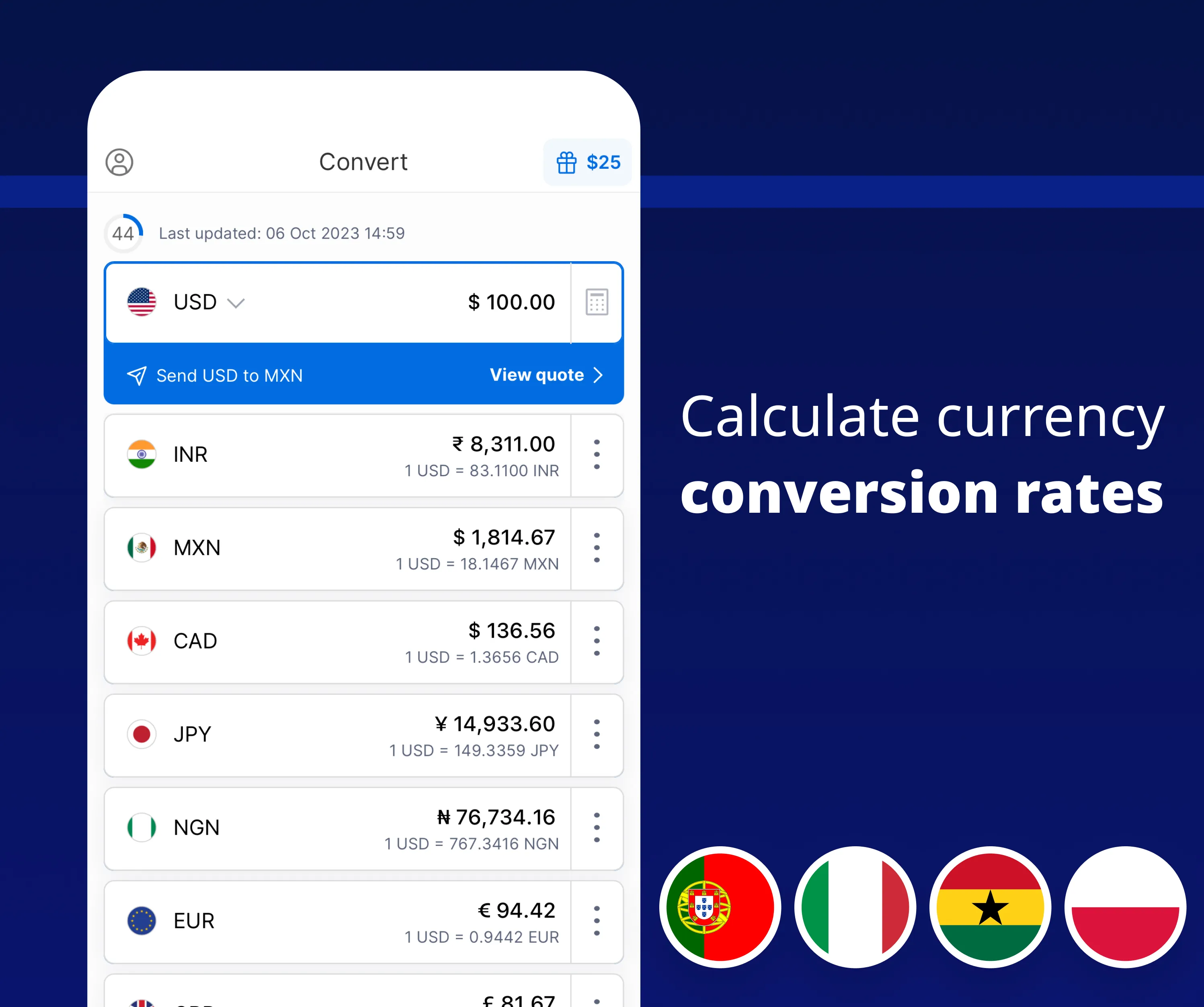 Xe Money Transfer & Converter | Indus Appstore | Screenshot