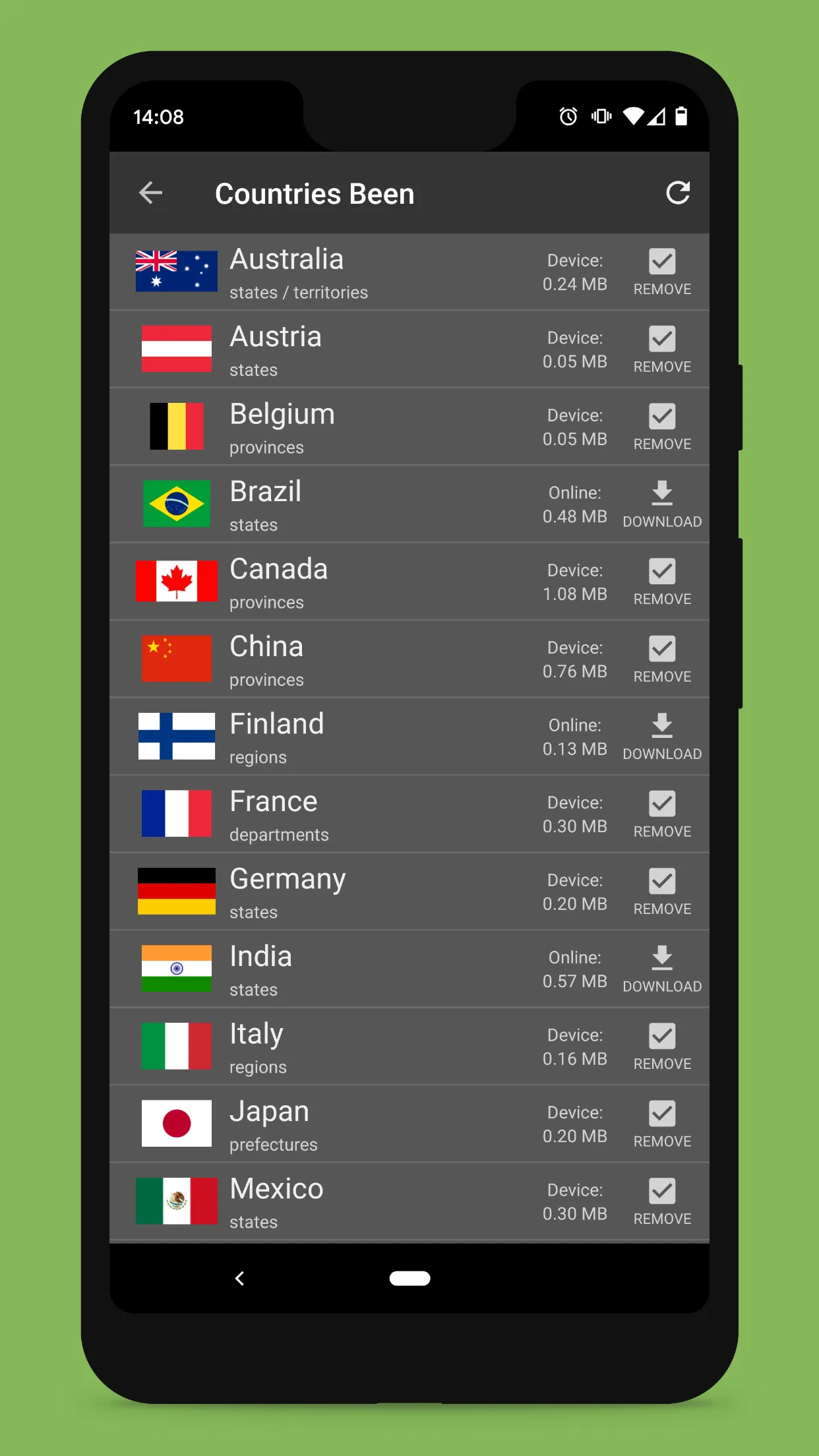 Countries Been: Visited Places | Indus Appstore | Screenshot