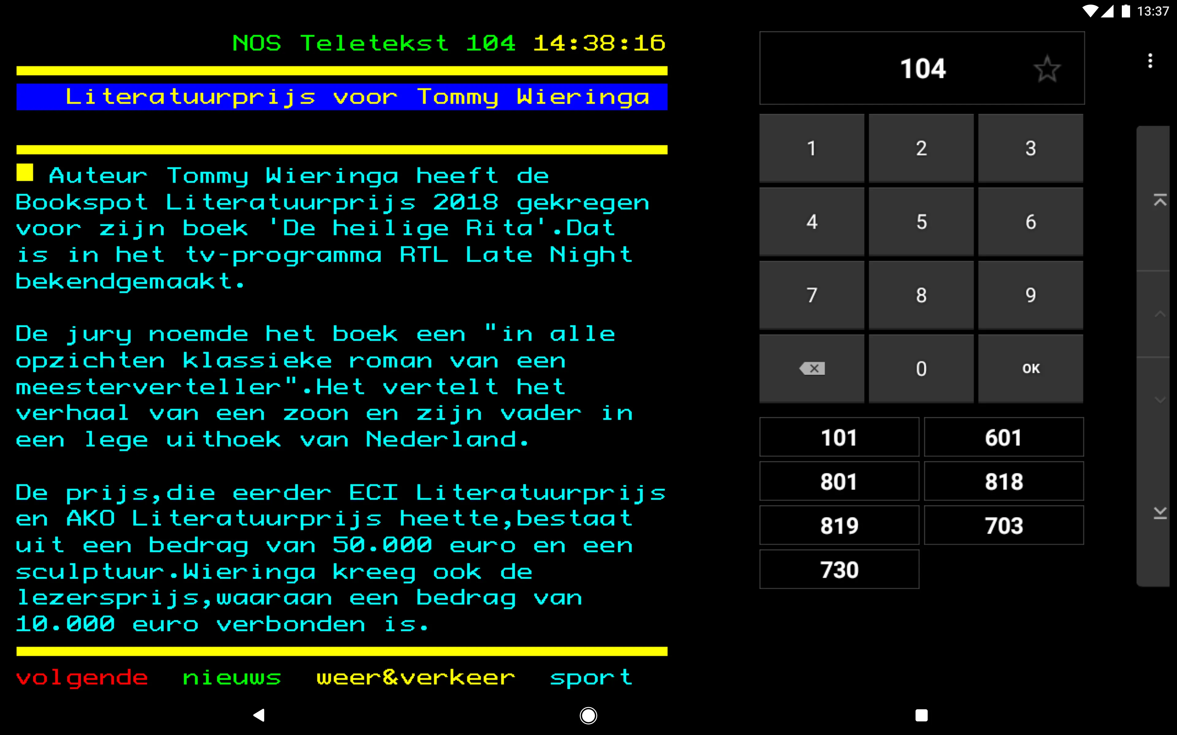 Teletekst | Indus Appstore | Screenshot