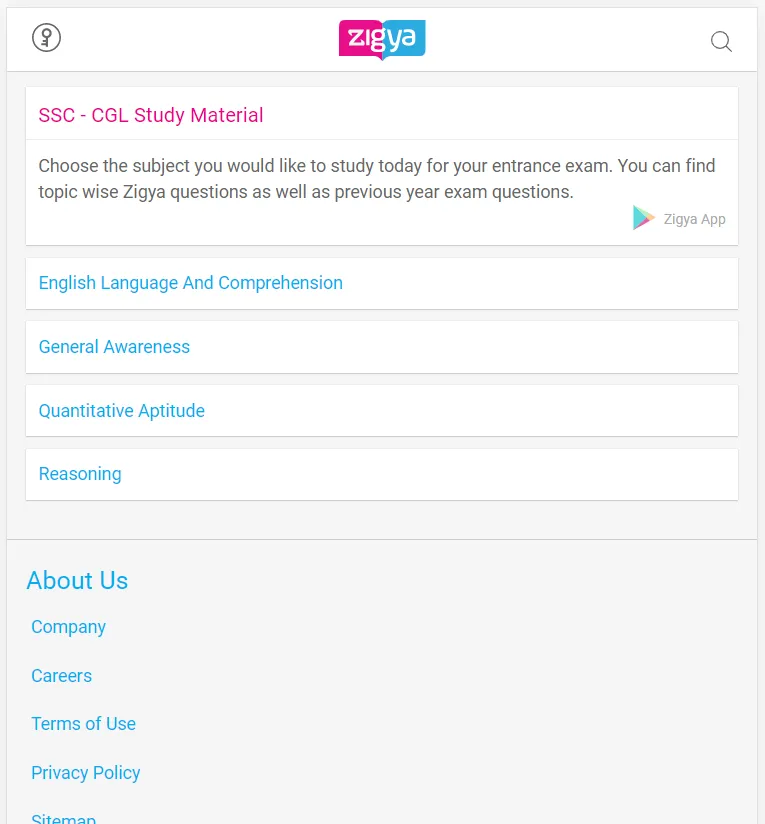 SSC CGL | Zigya | Indus Appstore | Screenshot