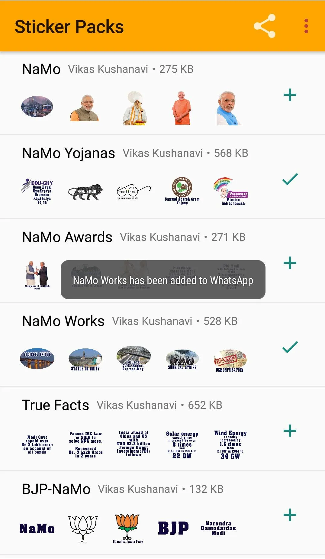 NaMo Stickers for Whatsapp | Indus Appstore | Screenshot