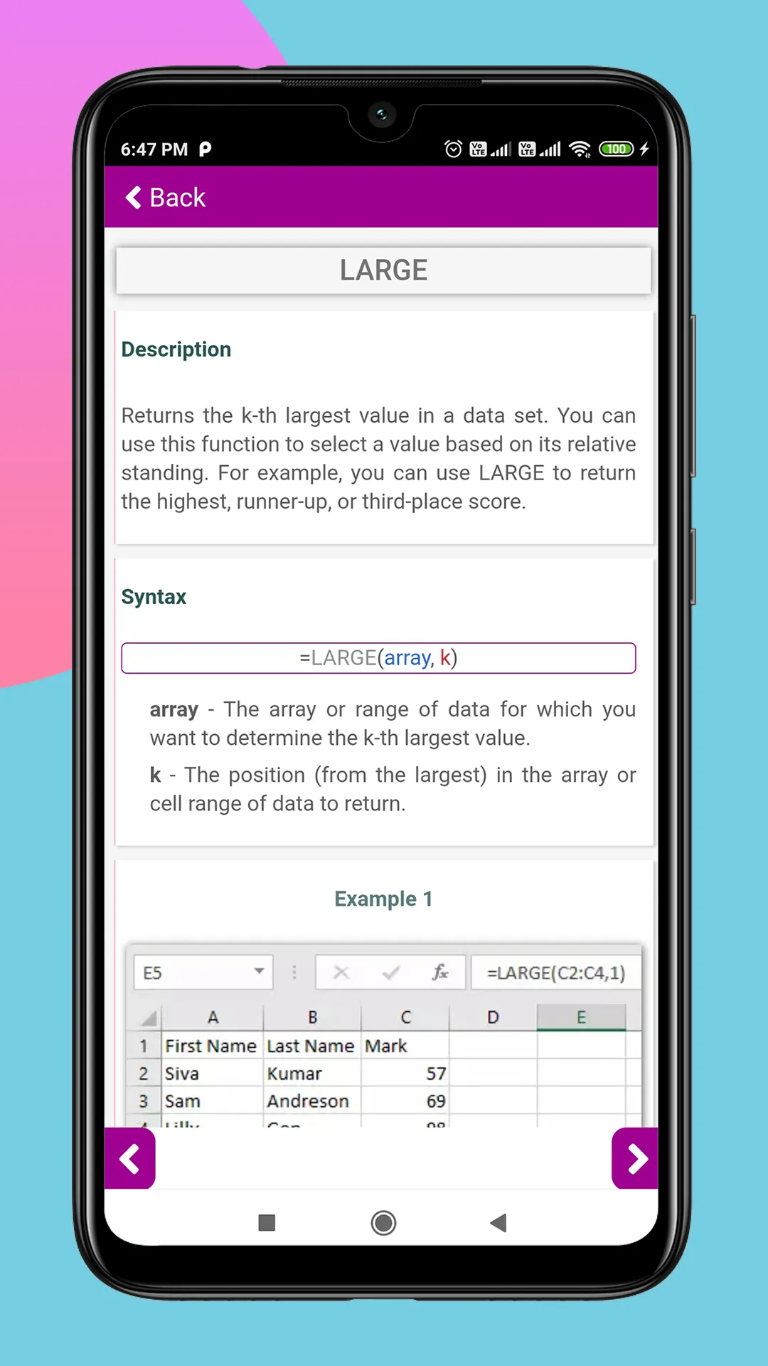 Excel formulas and tips | Indus Appstore | Screenshot