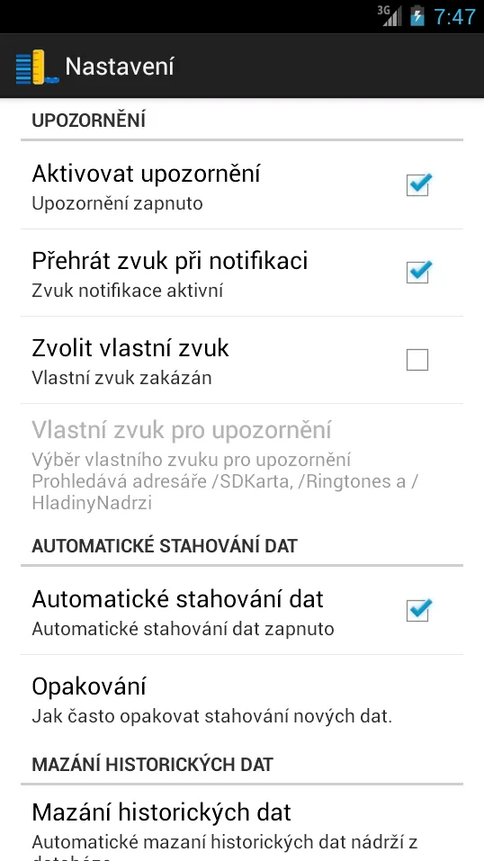 Hladiny vody v nádržích | Indus Appstore | Screenshot