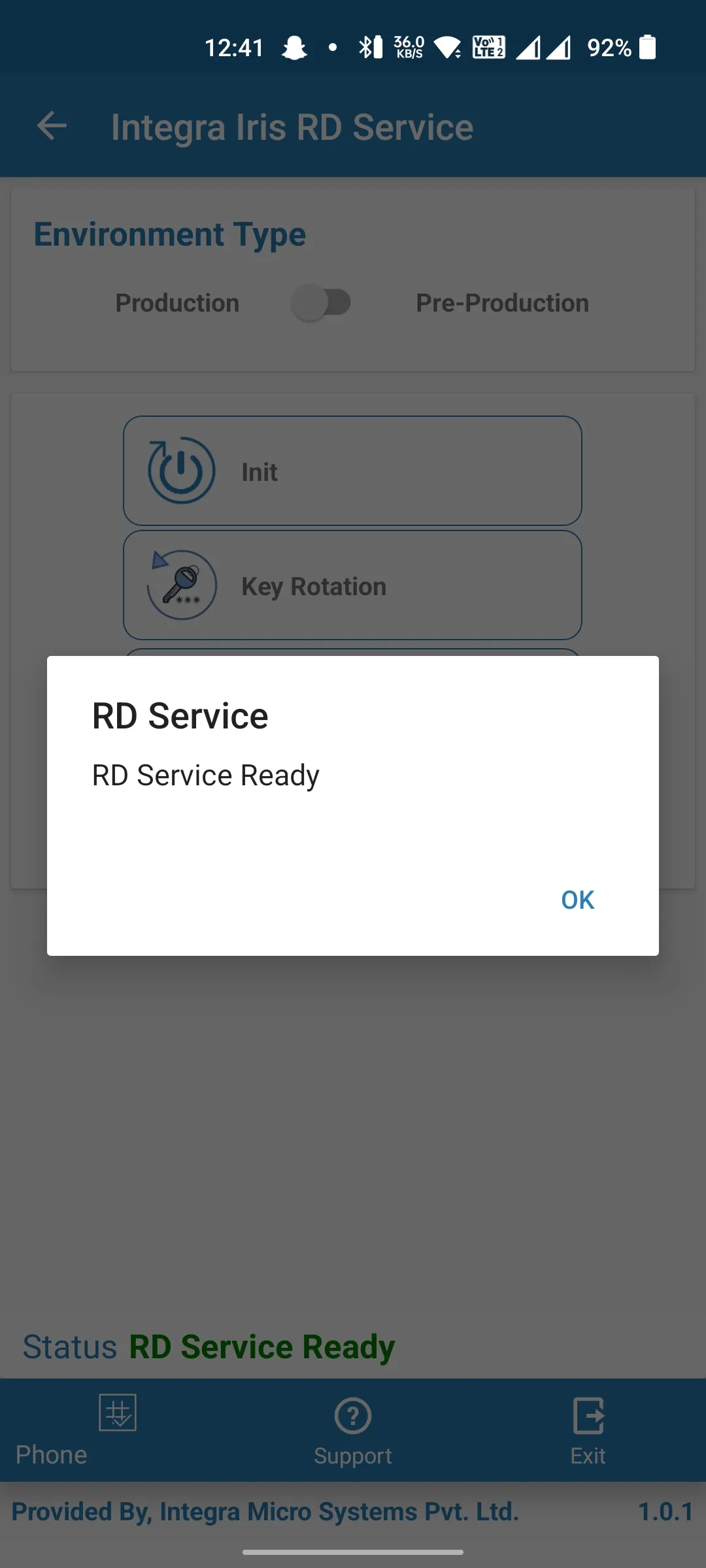Integra Iris RD Service | Indus Appstore | Screenshot