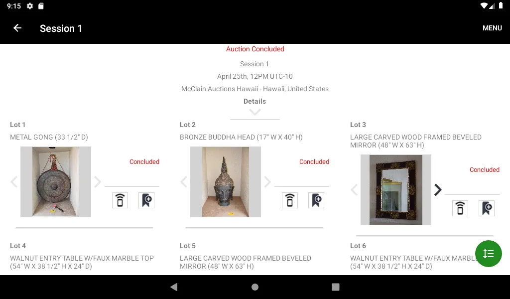 McClain Auctions Hawaii | Indus Appstore | Screenshot