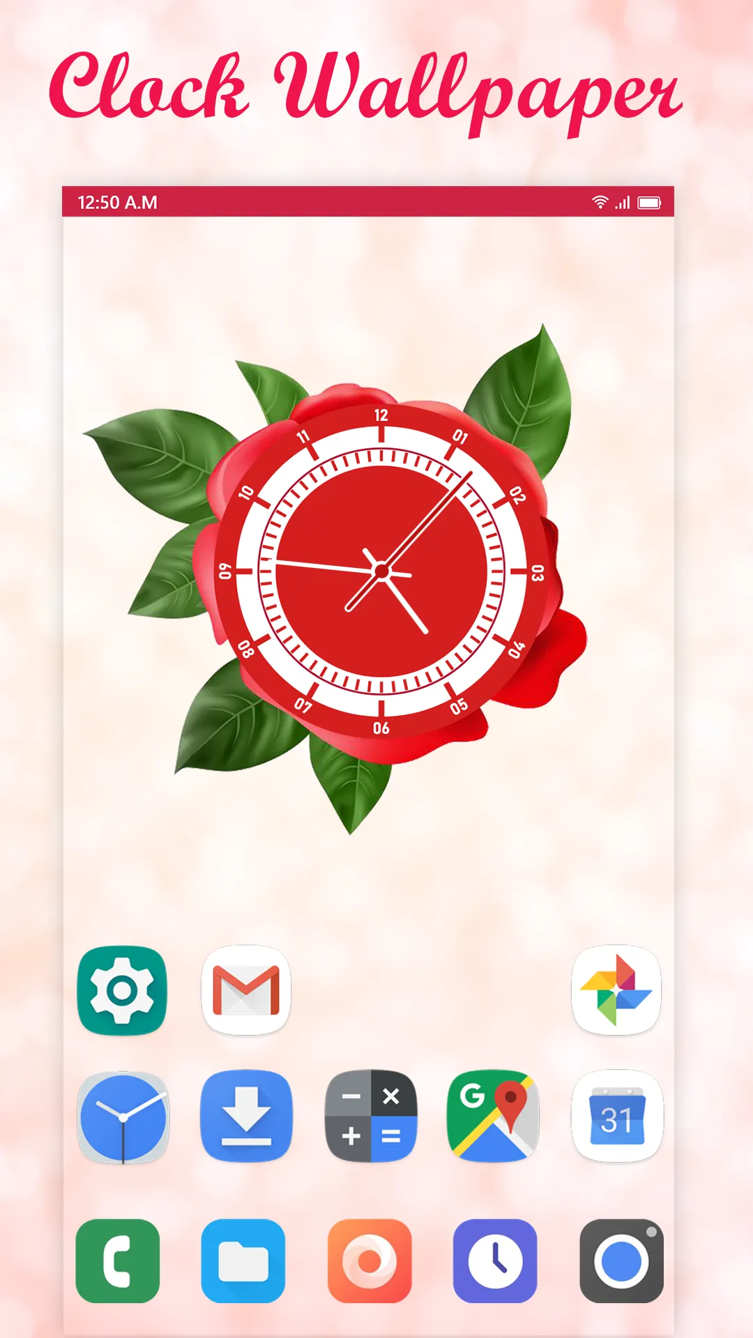 Rose Clock Live Rose Wallpaper | Indus Appstore | Screenshot