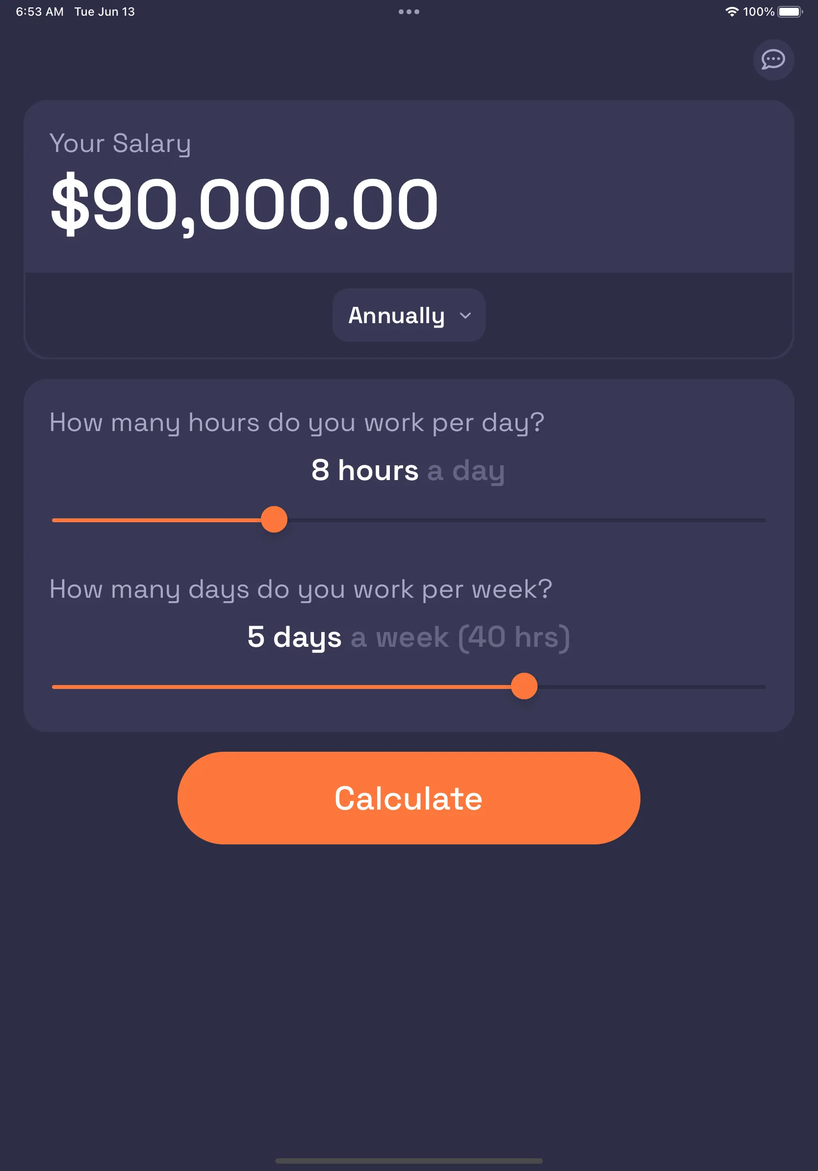 Salary to Hourly Calculator | Indus Appstore | Screenshot