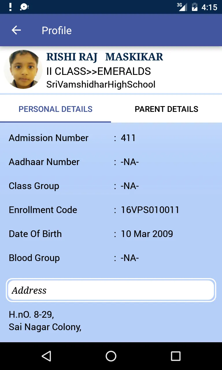 Sri Vamsidhar Parent Portal | Indus Appstore | Screenshot