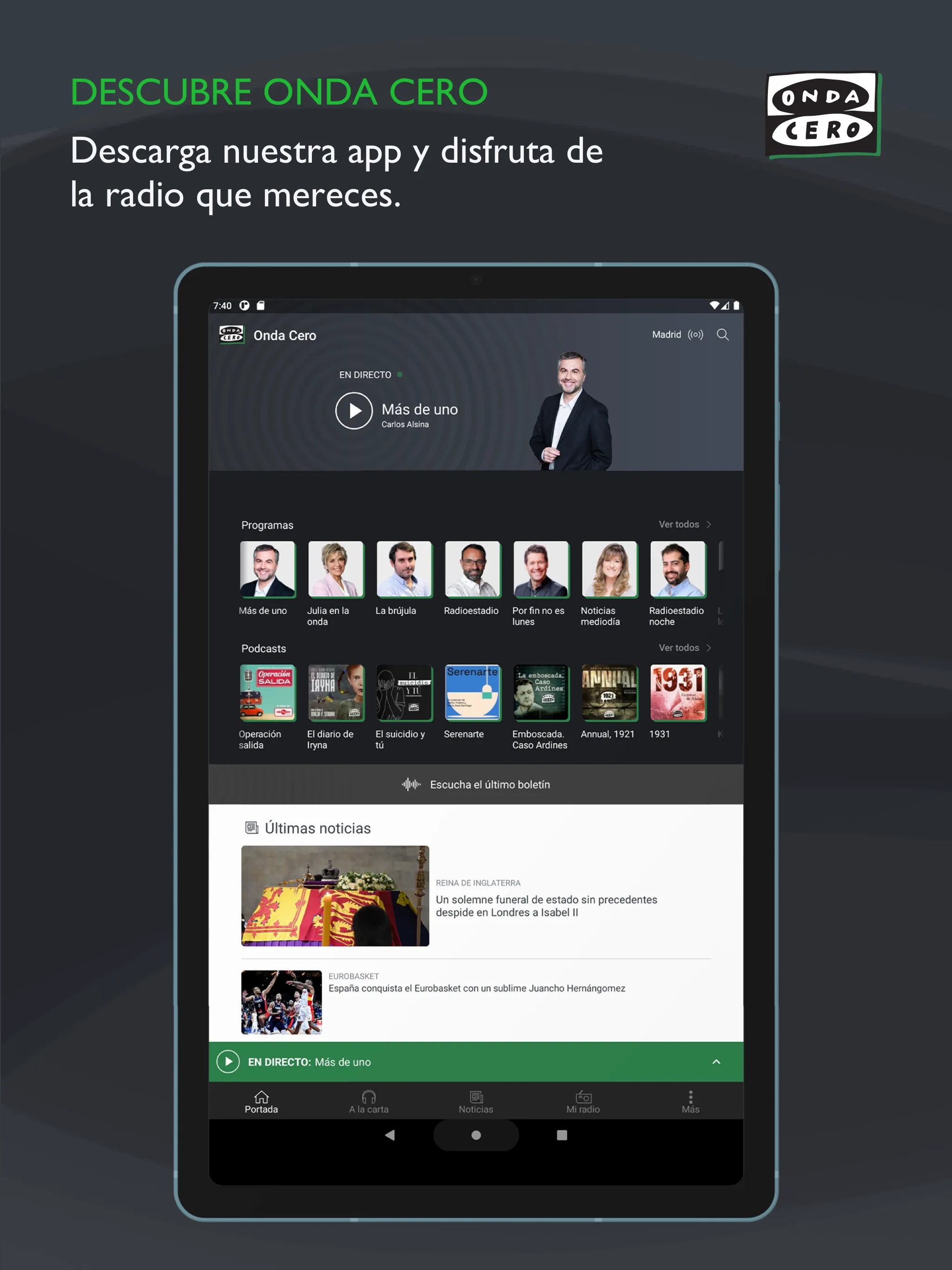 Onda Cero: radio FM y podcast | Indus Appstore | Screenshot