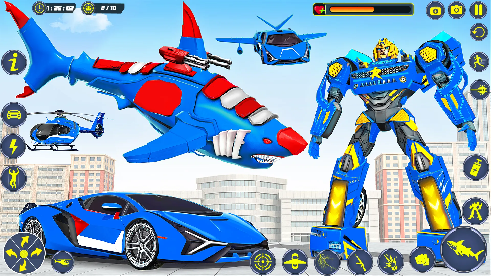 Shark Robot Car Transform Game | Indus Appstore | Screenshot