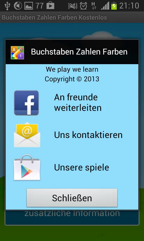 Buchstaben Zahlen Farben | Indus Appstore | Screenshot