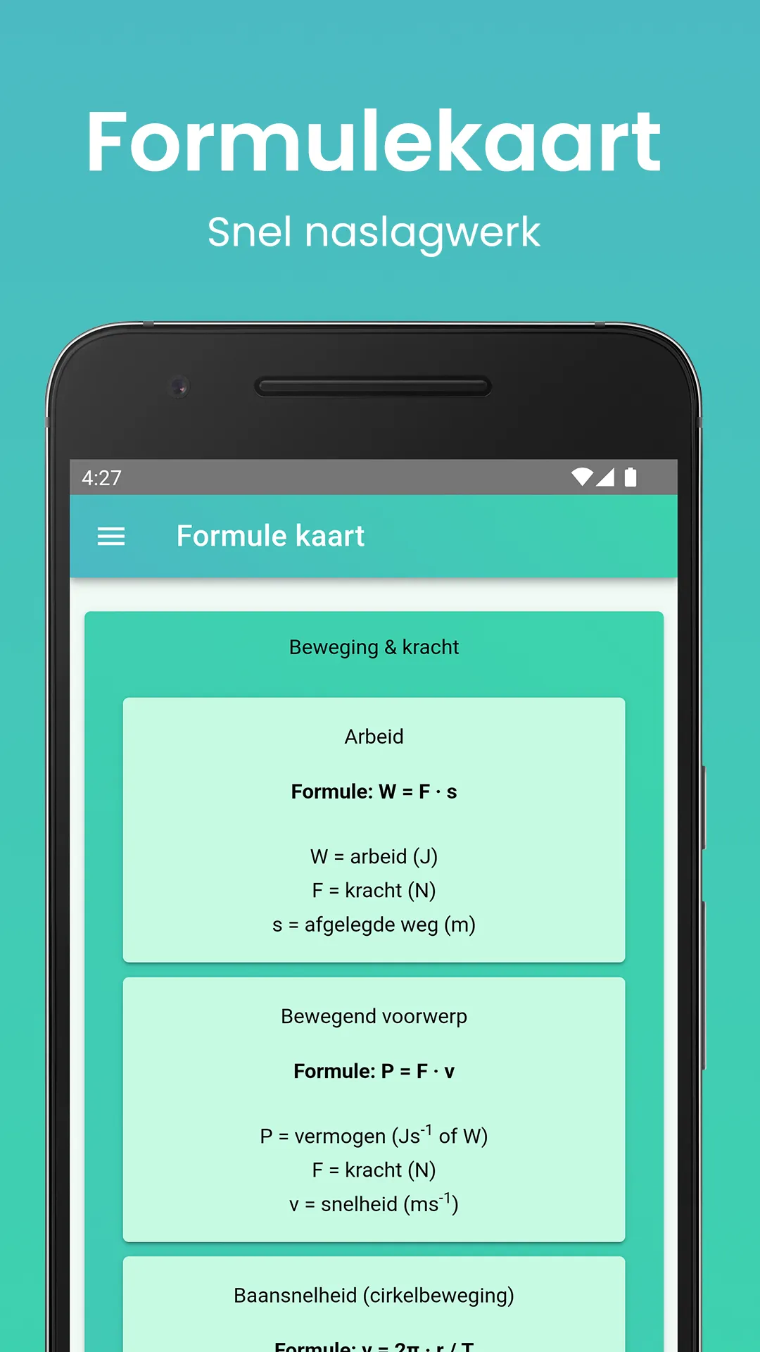 Natuurkunde Formules | Indus Appstore | Screenshot