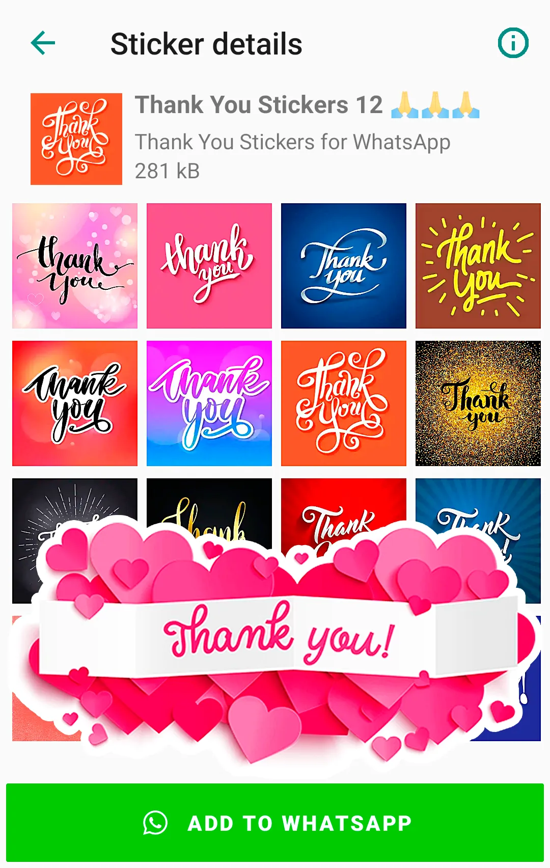 Thank You Sticker for WhatsApp | Indus Appstore | Screenshot