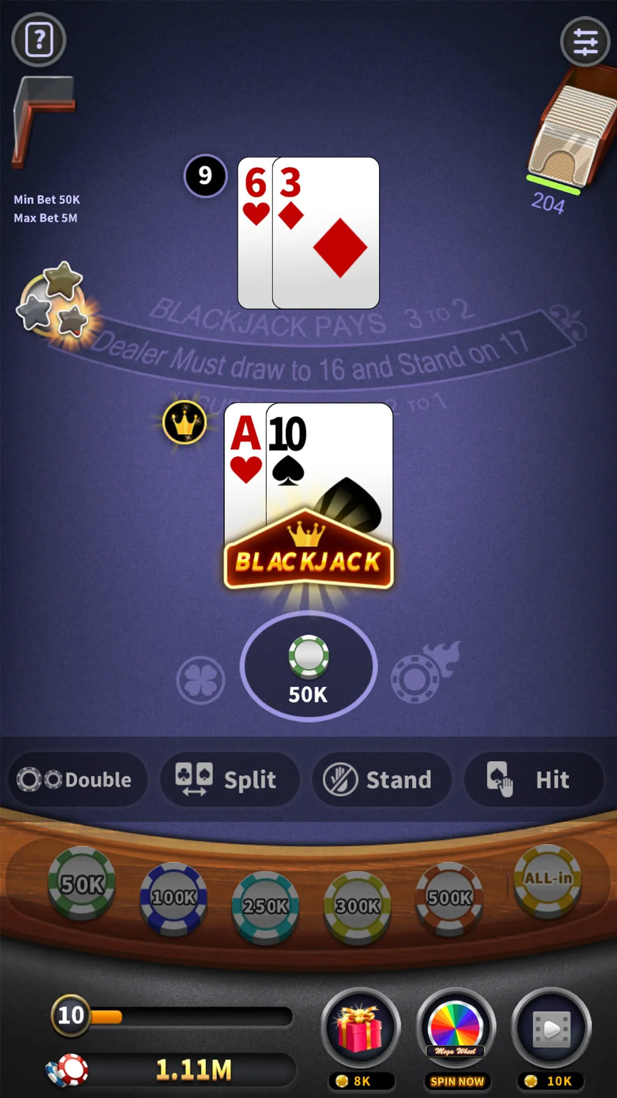 Blackjack 21 offline games | Indus Appstore | Screenshot