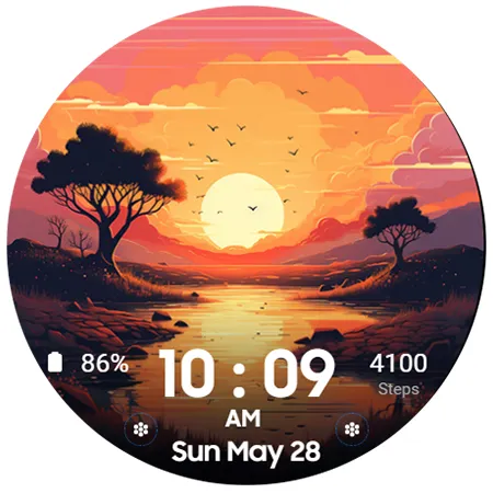 The Sunset Digital Watchface | Indus Appstore | Screenshot