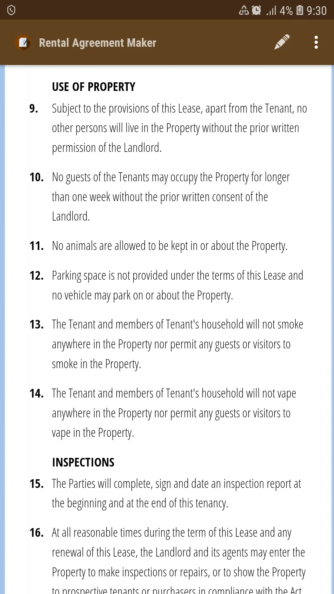 Rental Agreement Maker | Indus Appstore | Screenshot