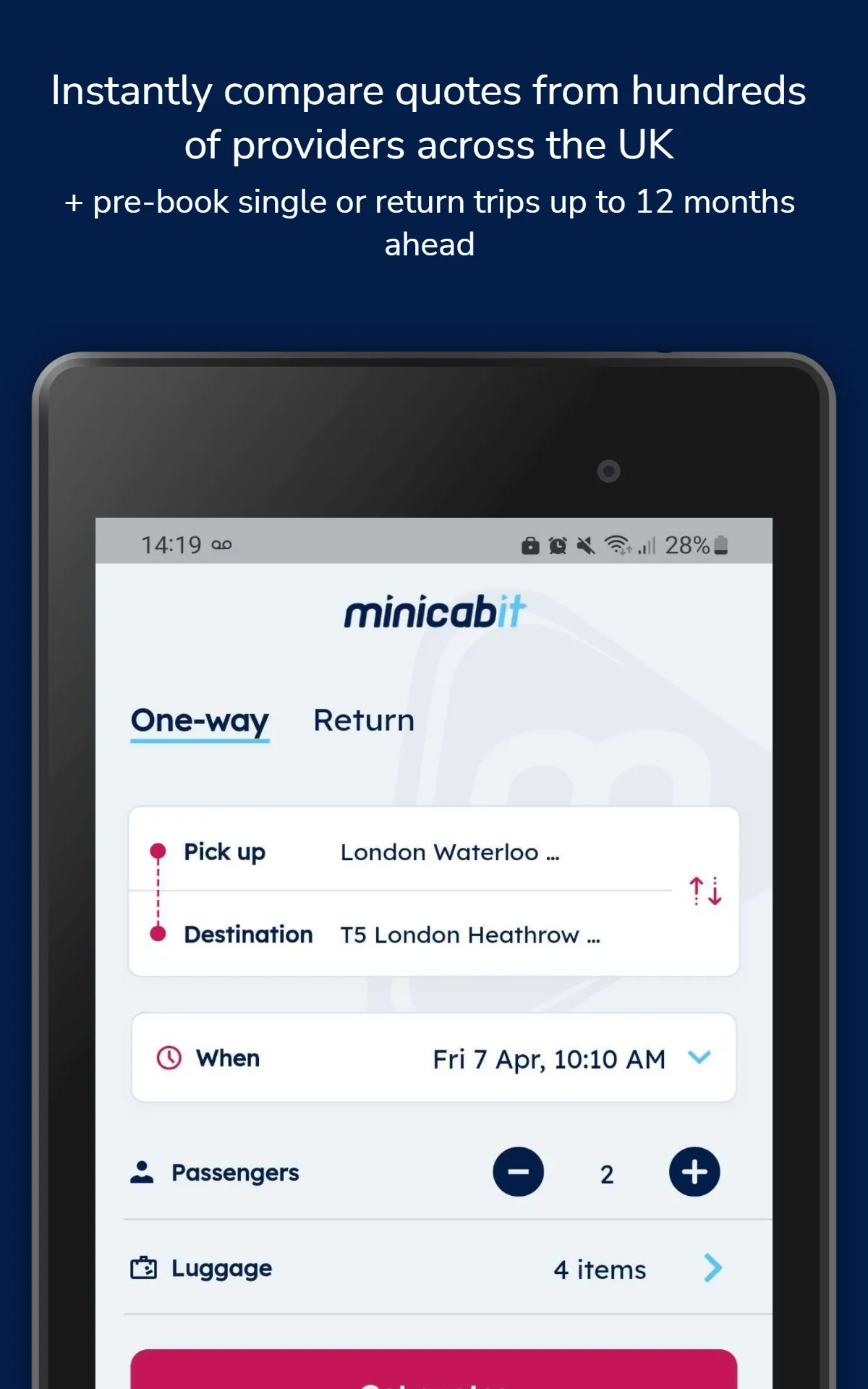 minicabit: UK Taxi & Transfers | Indus Appstore | Screenshot