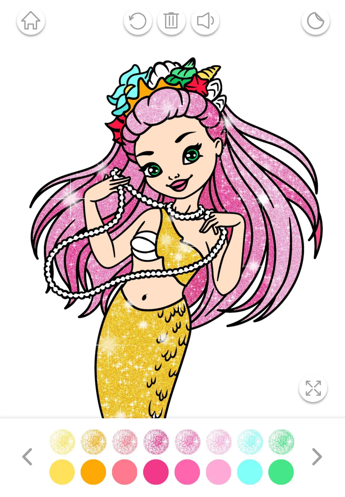 Mermaid Coloring Page Glitter | Indus Appstore | Screenshot