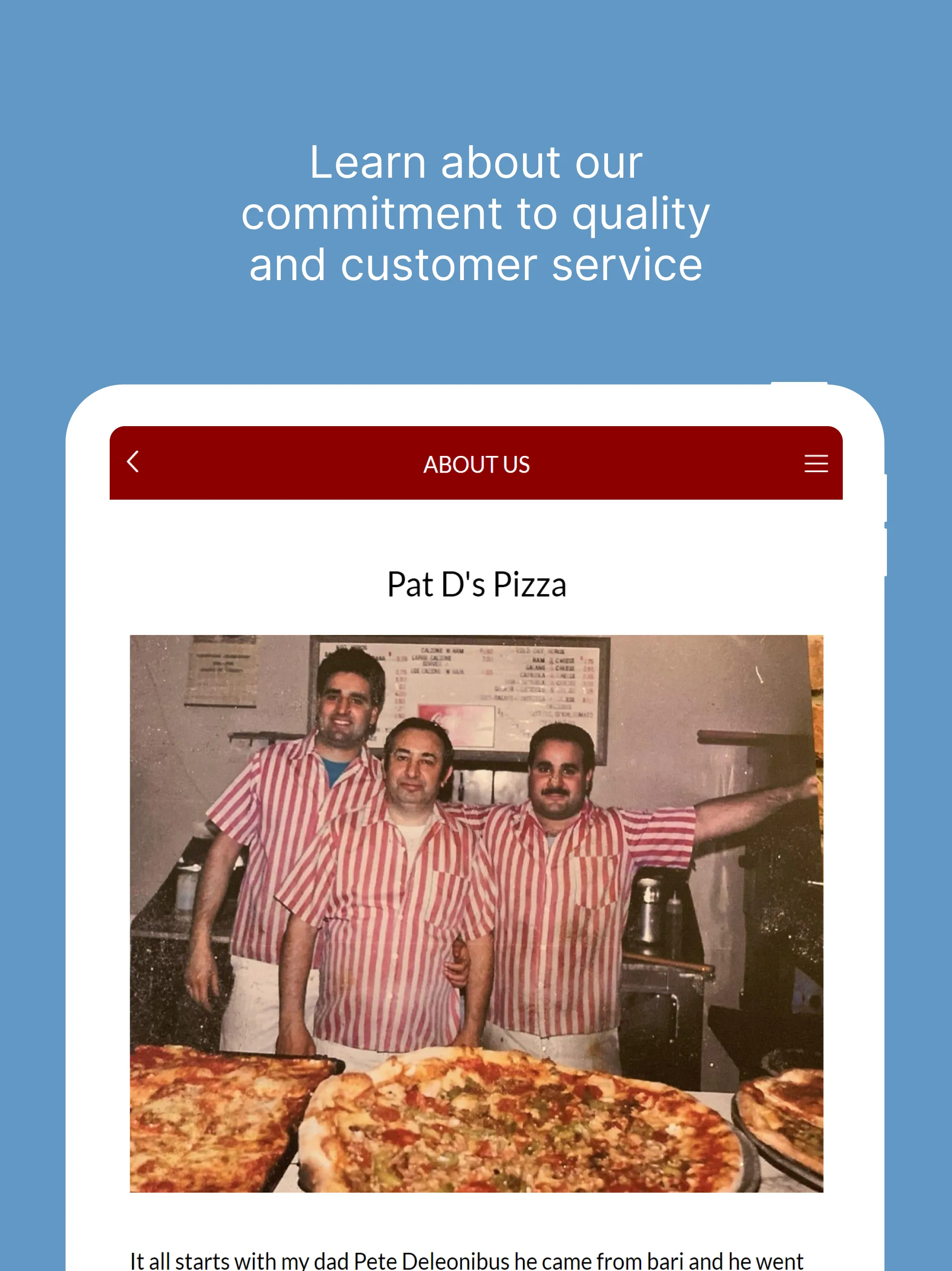 Pat D's Pizza | Indus Appstore | Screenshot