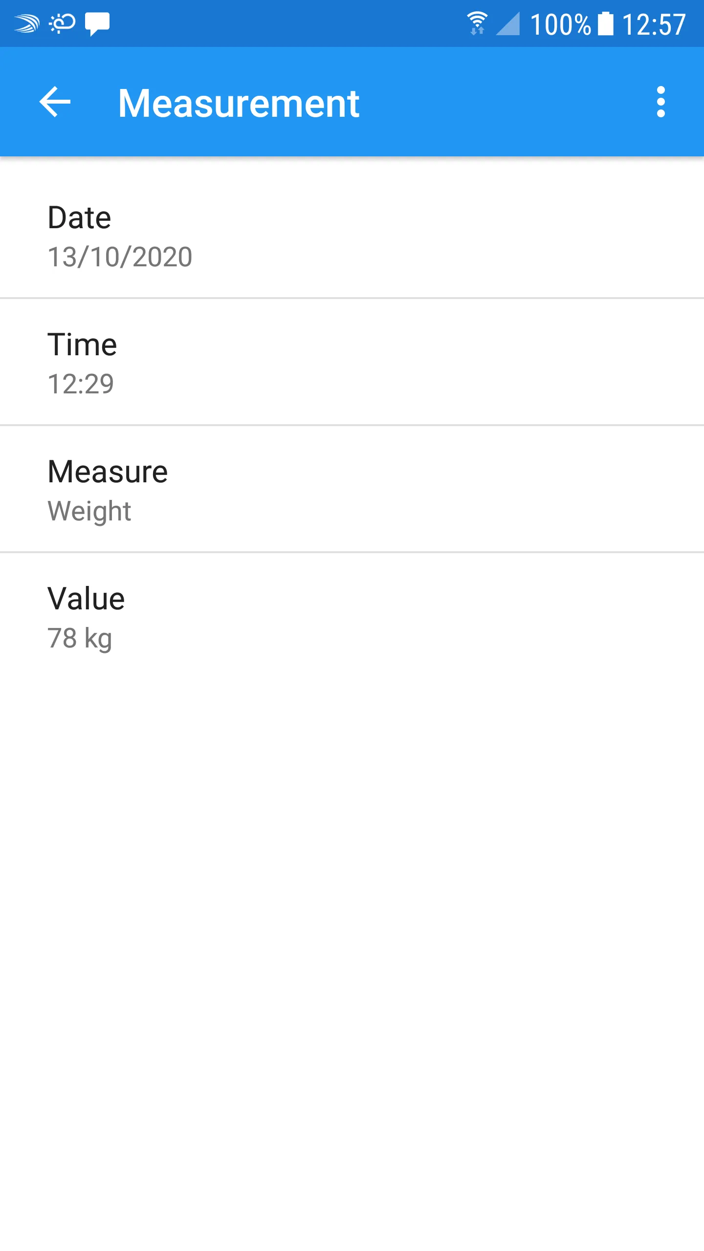 Body measurements - weight, BM | Indus Appstore | Screenshot