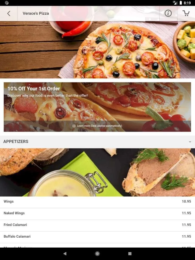 Verace's Pizza Toms River | Indus Appstore | Screenshot