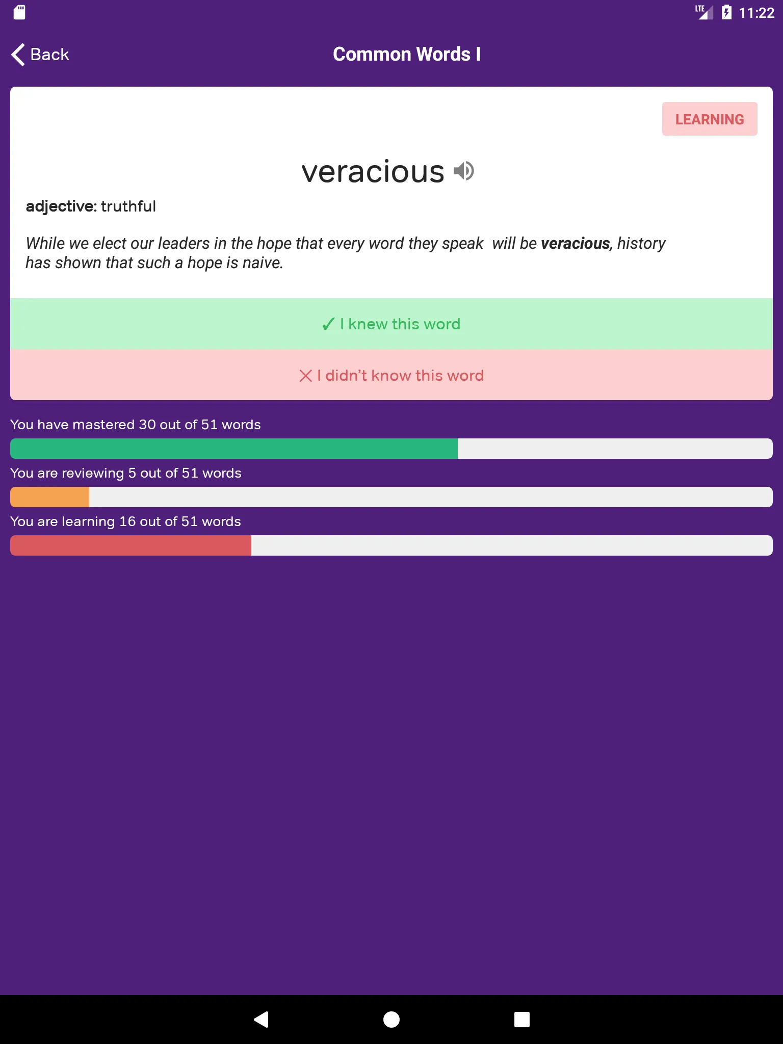 GRE Vocabulary Flashcards | Indus Appstore | Screenshot