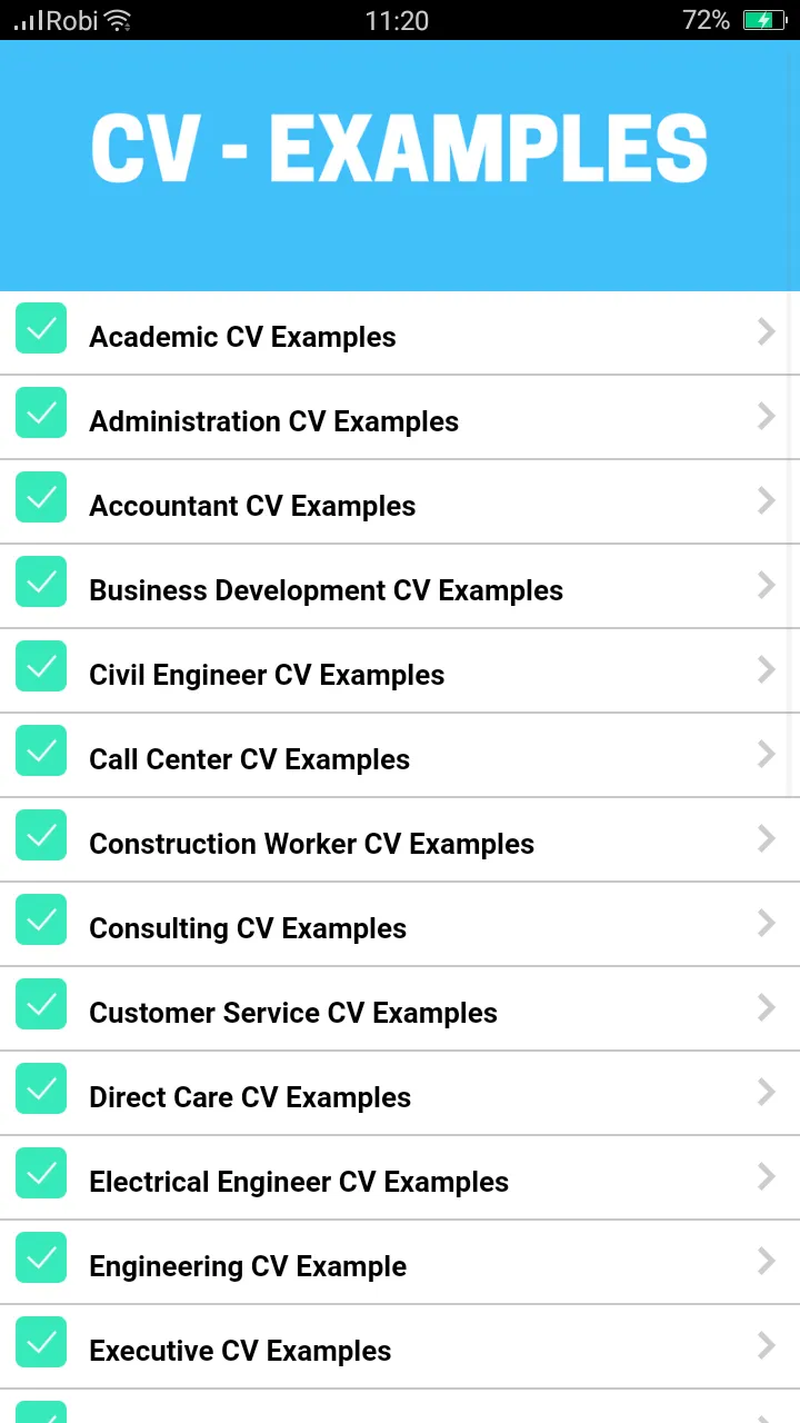 CV Examples: PDF CV Templates | Indus Appstore | Screenshot
