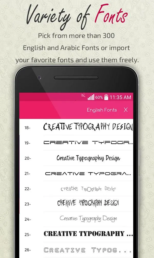 Creative Typography Design | Indus Appstore | Screenshot