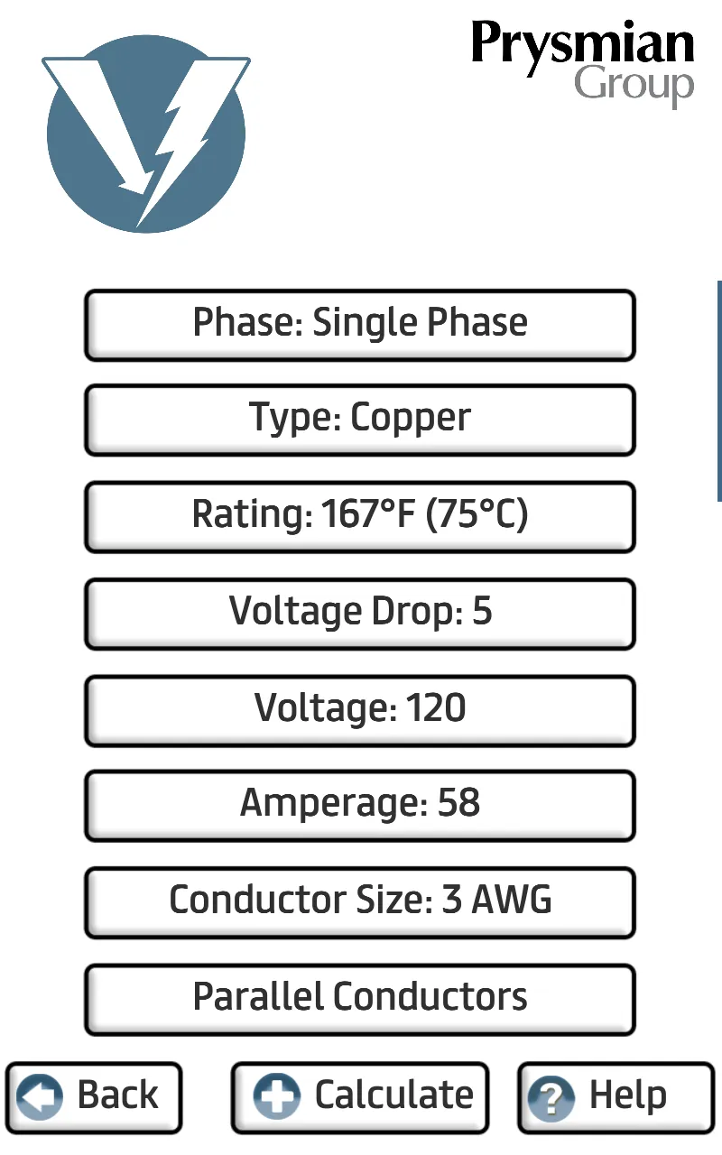 Prysmian Group Voltage Drop | Indus Appstore | Screenshot