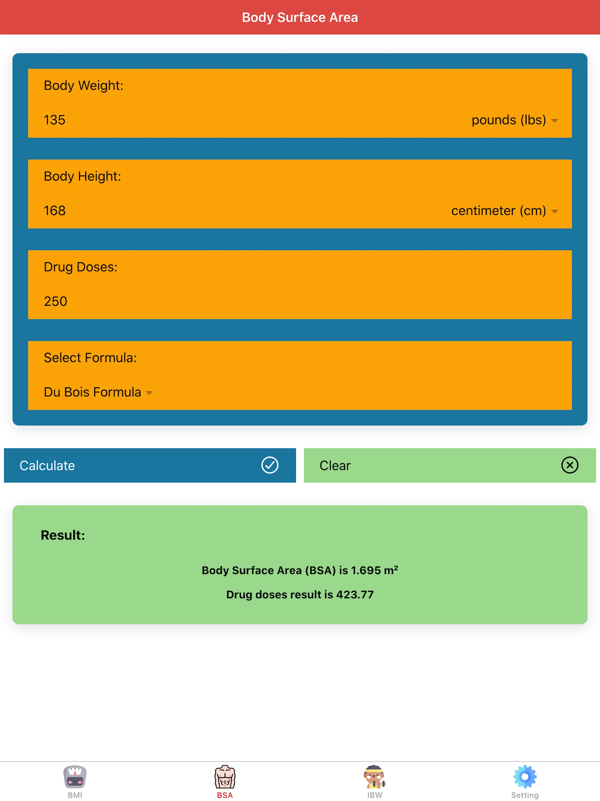 Body Calculator Pro | Indus Appstore | Screenshot