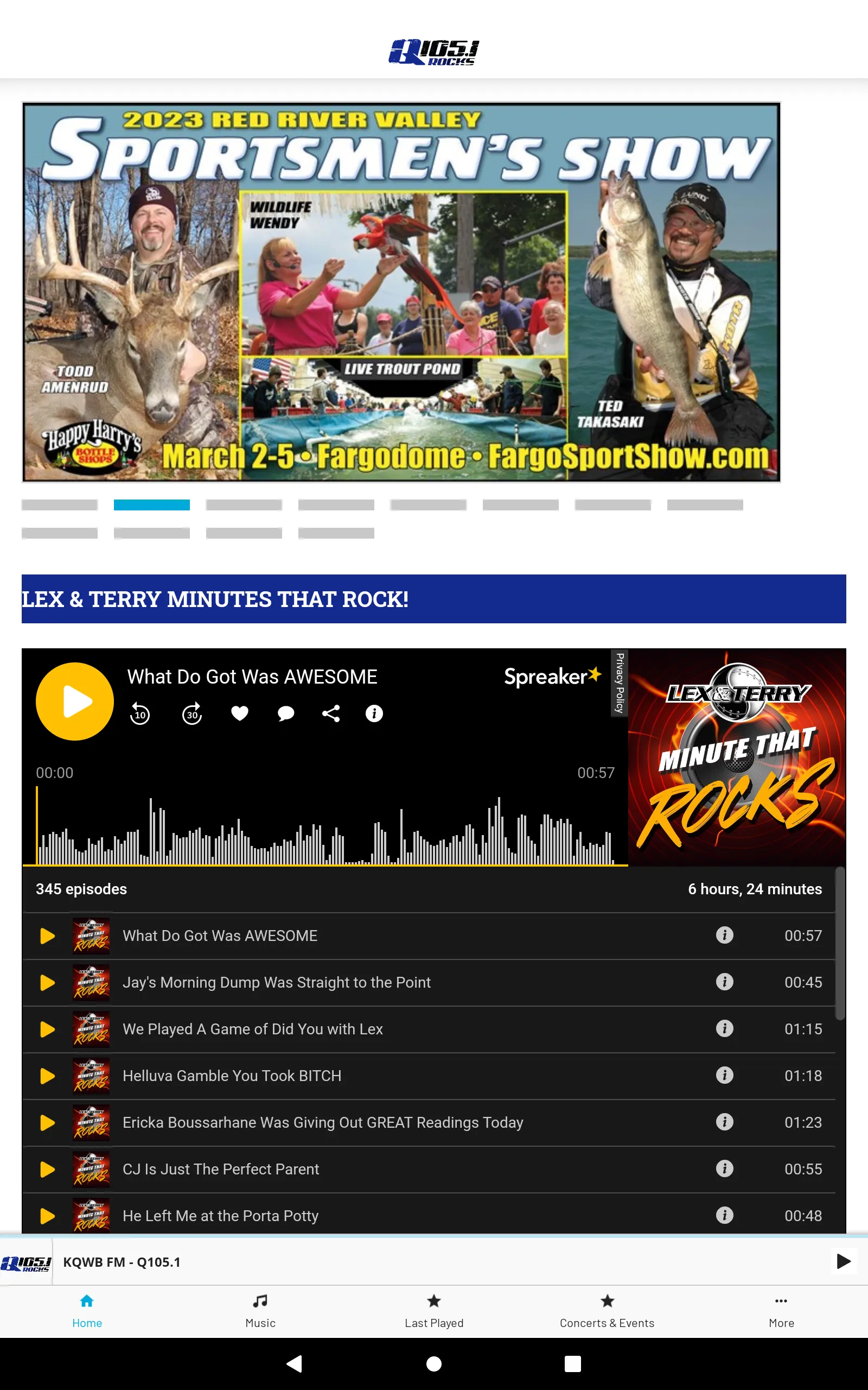 Q105.1 Rocks | Indus Appstore | Screenshot