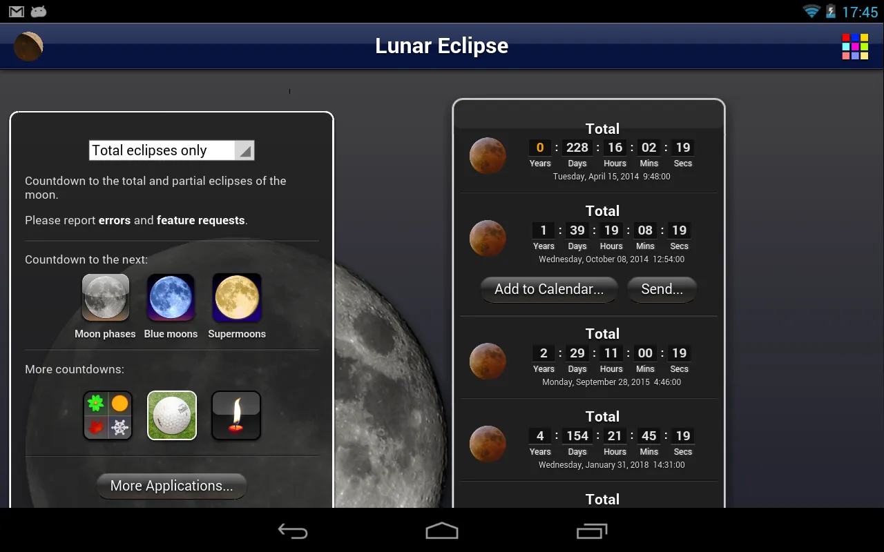 Lunar Eclipse Lite | Indus Appstore | Screenshot