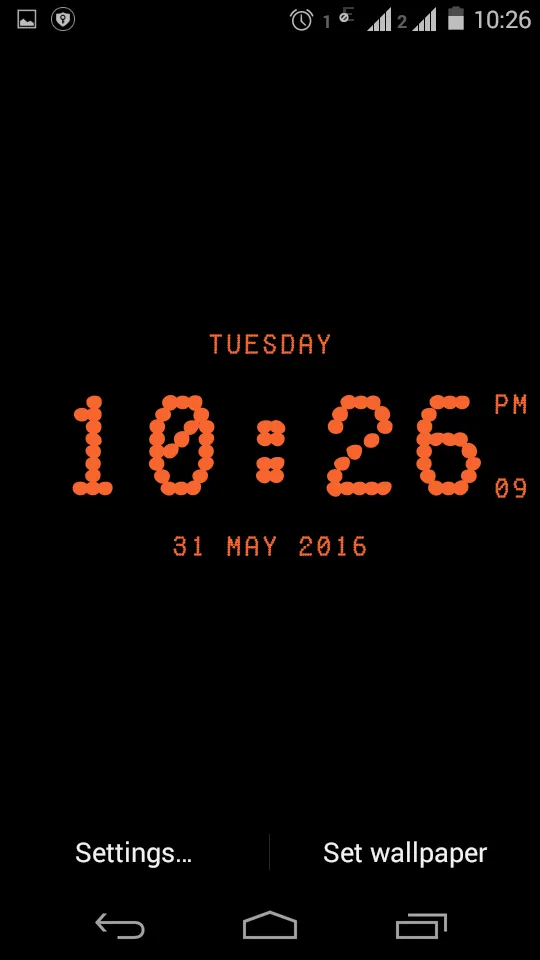 Dotted digital clock lwp | Indus Appstore | Screenshot