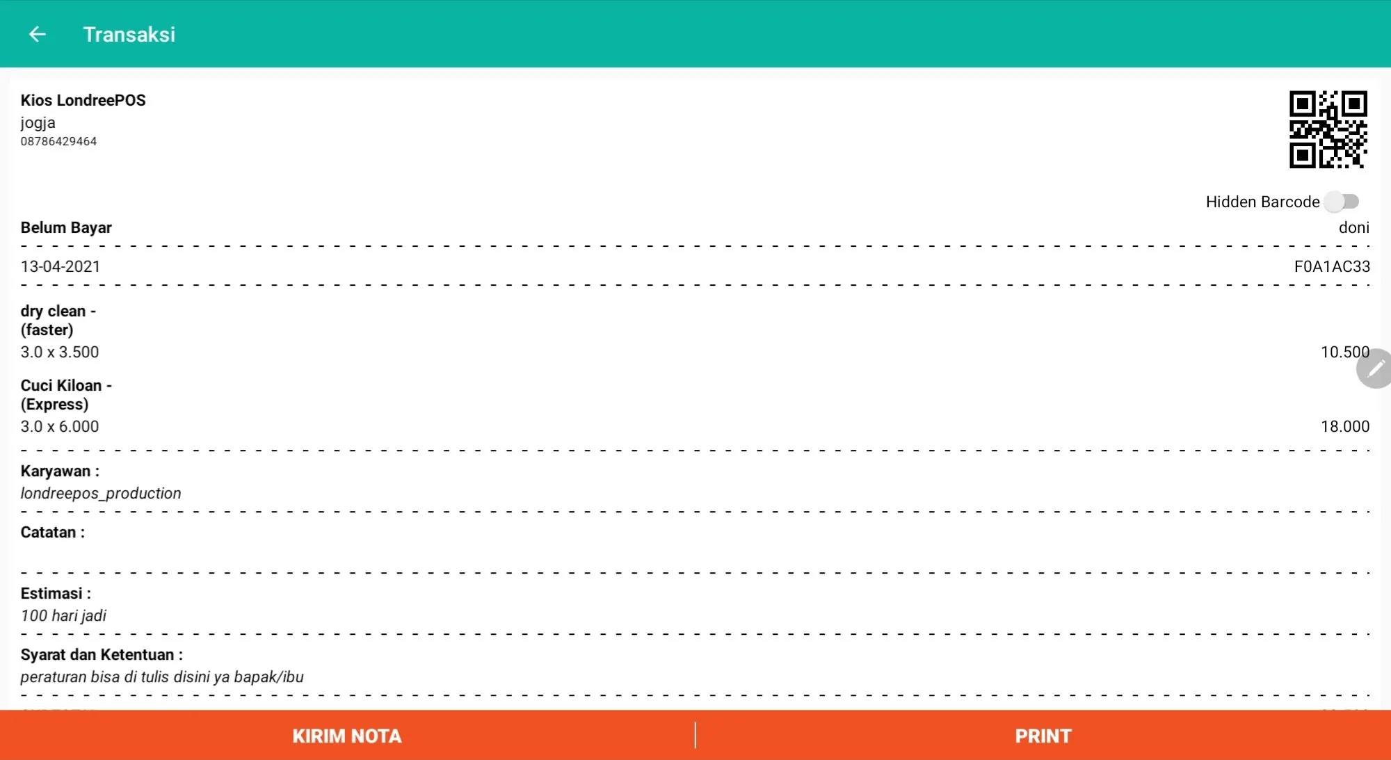 Aplikasi Laundry - LondreePOS | Indus Appstore | Screenshot