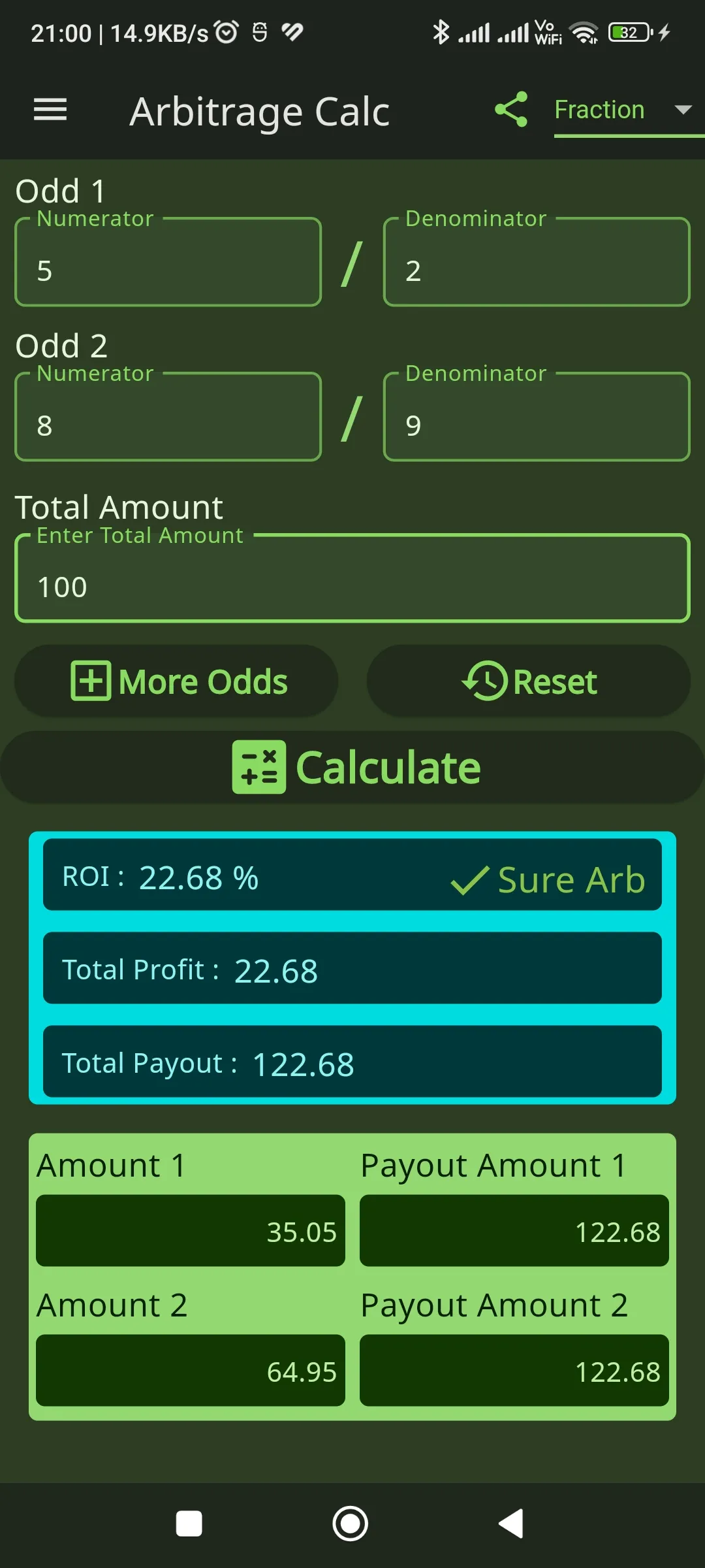 Arbitrage Calculator | Indus Appstore | Screenshot